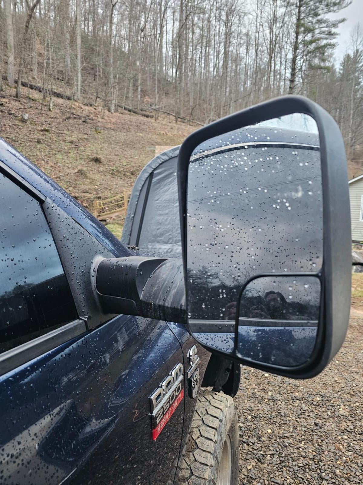 ECCPP Pair Tow Mirrors Fit For Dodge For Ram 1500 2002-2008 Pickup Truck | For Ram 2500 3500 2003-2009, Large Lens Power Adjust, Heated, Manual Flip Up, Black Textured, Driver and Passenger Side View customer photo 2