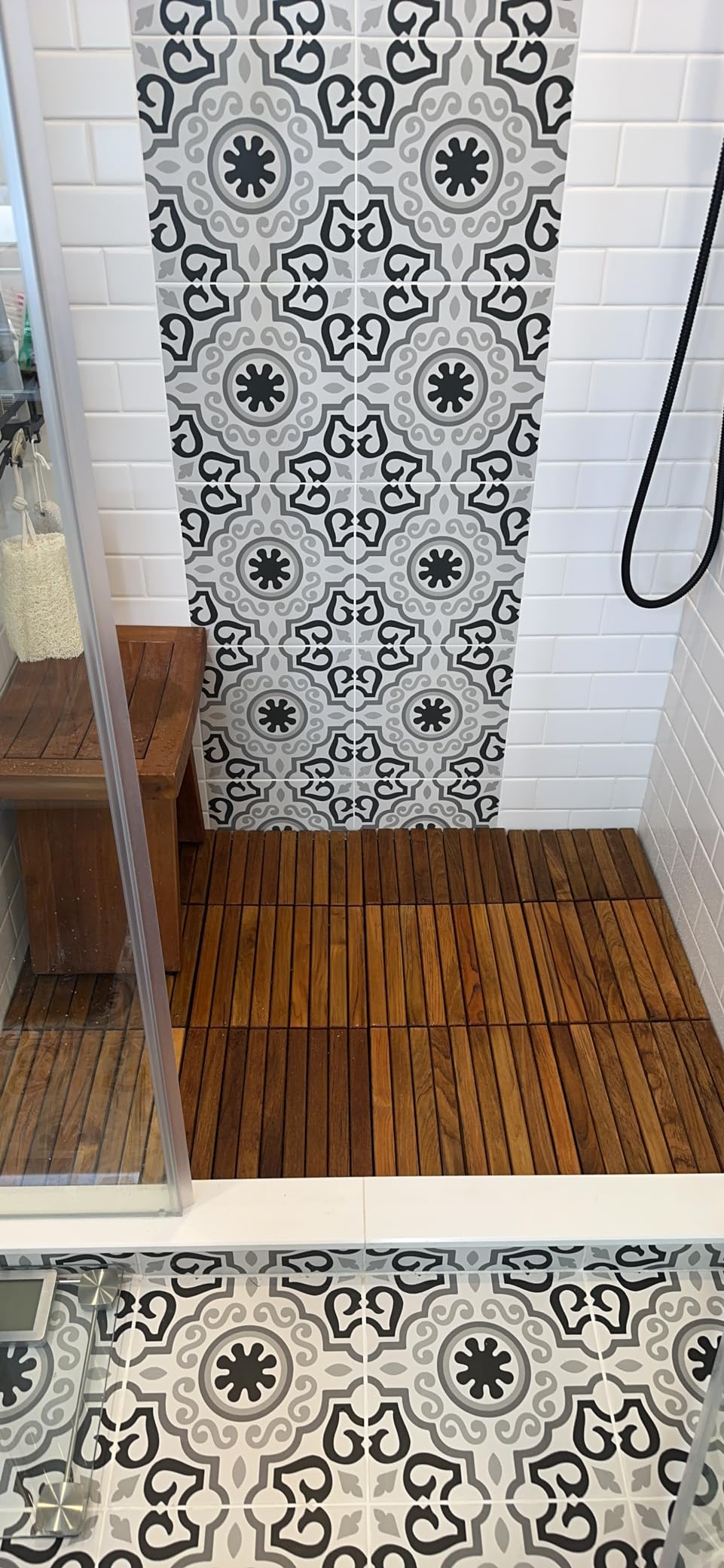 Bare Decor EZ-Floor Interlocking Flooring Tiles in Solid Teak Wood Oiled Finish (Set of 10), Long 9 Slat customer photo 2