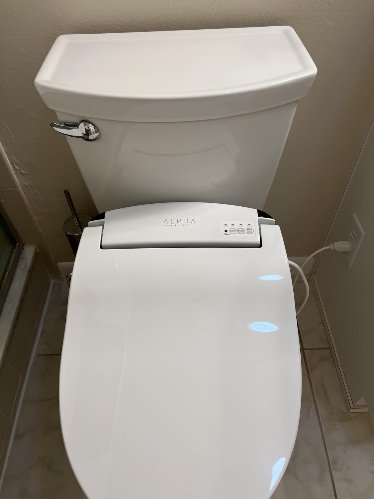 ALPHA BIDET JX2 Elongated Bidet Toilet Seat, White, Endless Warm Water, *NEW* Bowl Mist, LED Light, Quiet Operation, Wireless Remote, Stainless Steel Nozzle, Sittable Lid, 3 Year Warranty customer photo 2