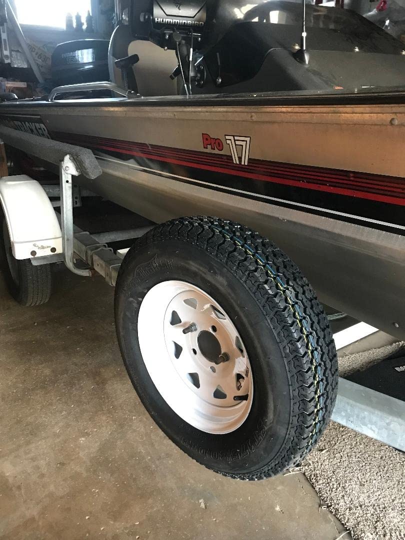 eCustomrim 2-Pack Trailer Tire Rim Assembly ST175/80D13 B78-13 5 Lug LRC White Spoke customer photo 2