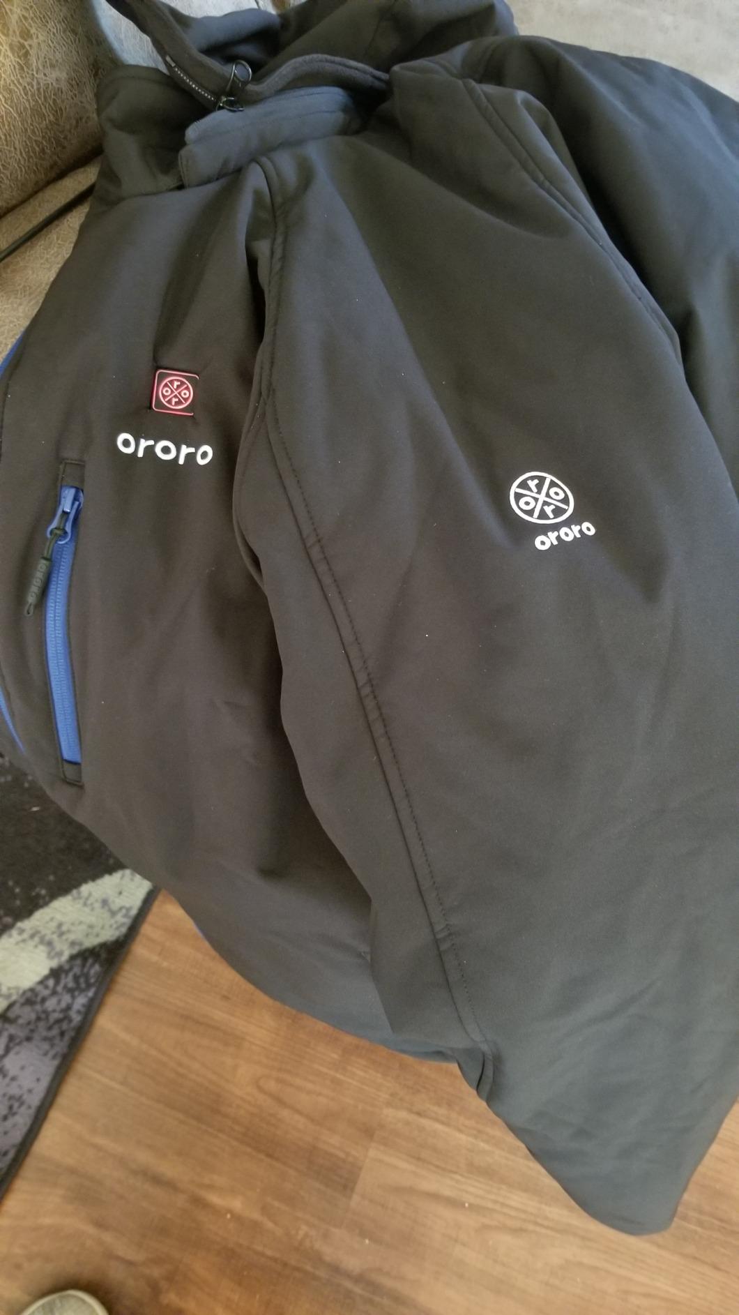 ORORO Men's Classic Heated Jacket, Water Wind Resistant Softshell Jacket customer photo 2
