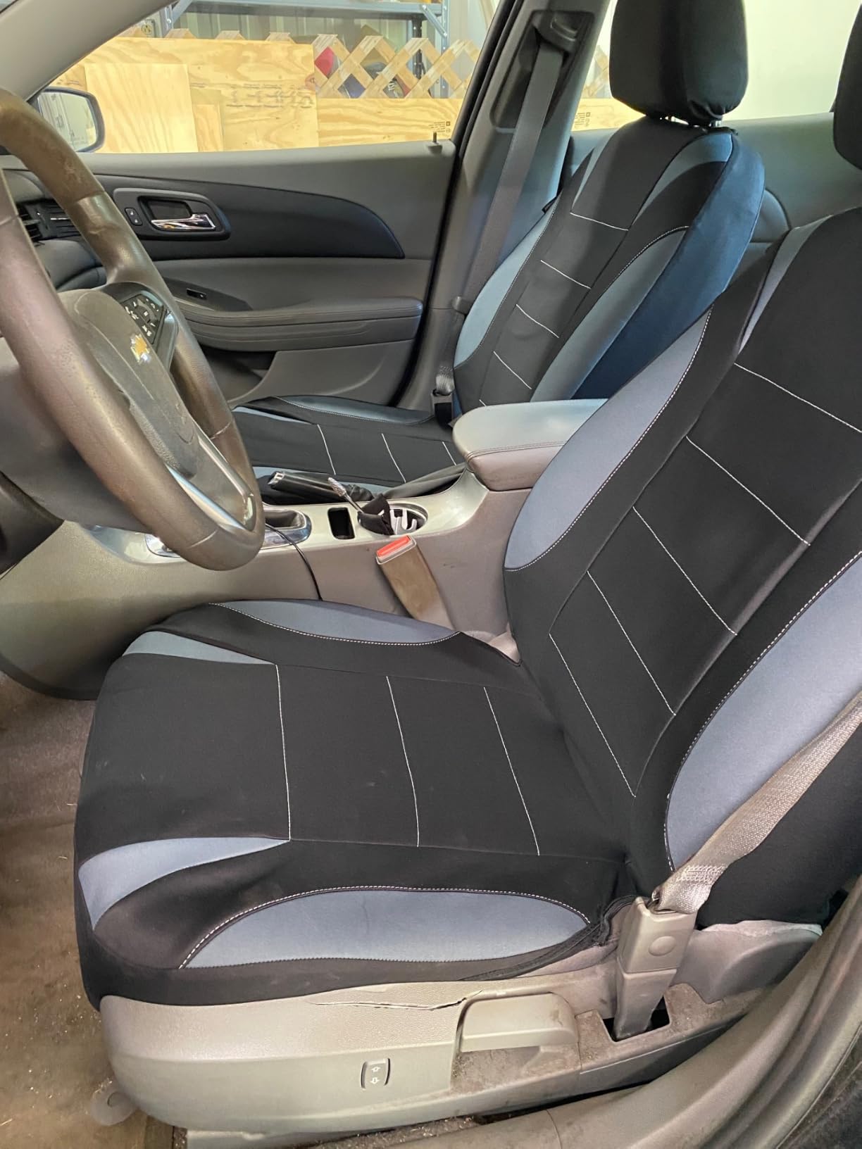 CAR PASS Waterproof Car Seat Covers Front Seats Only with 5mm Composite EVA, Neoprene Car Seat Cover with Separate Headrest Cover, Quick Setup Universal Fit for Car SUV Trucks,Airbag Compatible（Gray) customer photo 1