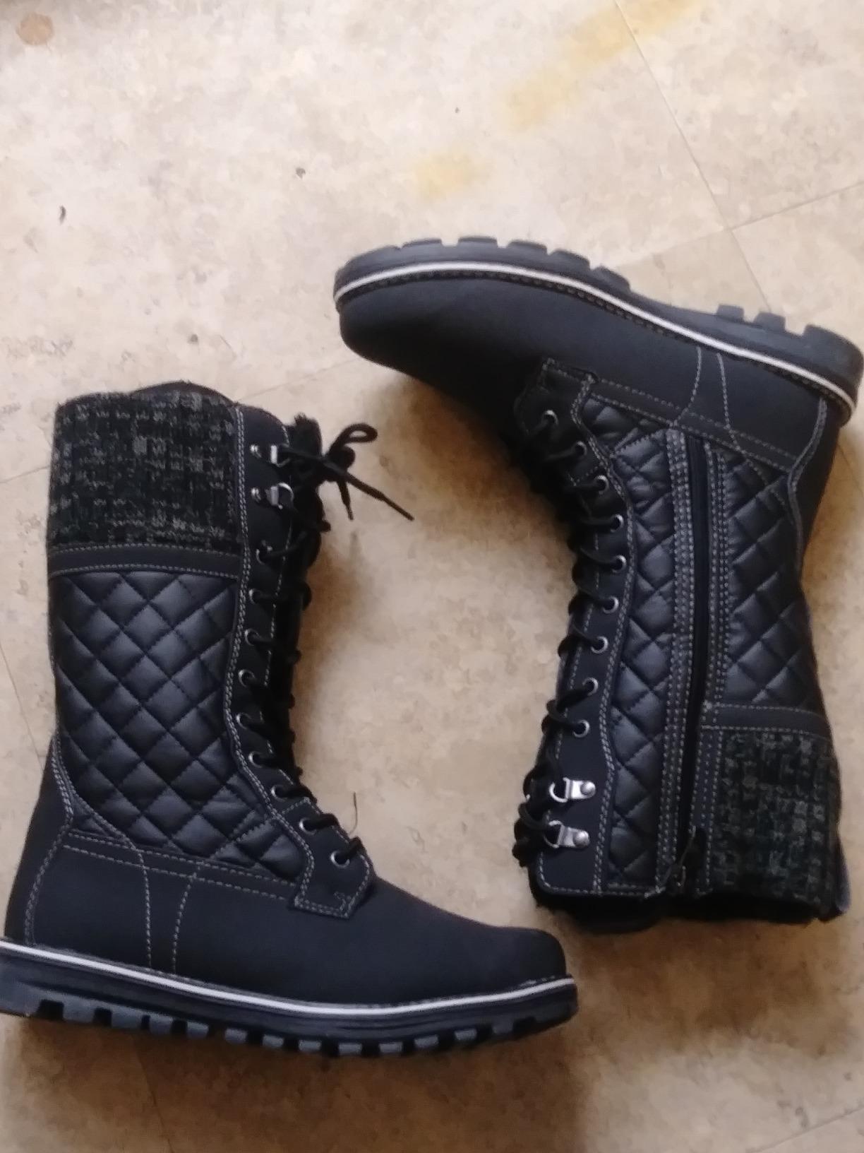 POLAR Womens Faux Fur Warm Thermal Waterproof Outdoor Walking Snow Winter Rubber Sole Calf Boots customer photo 2