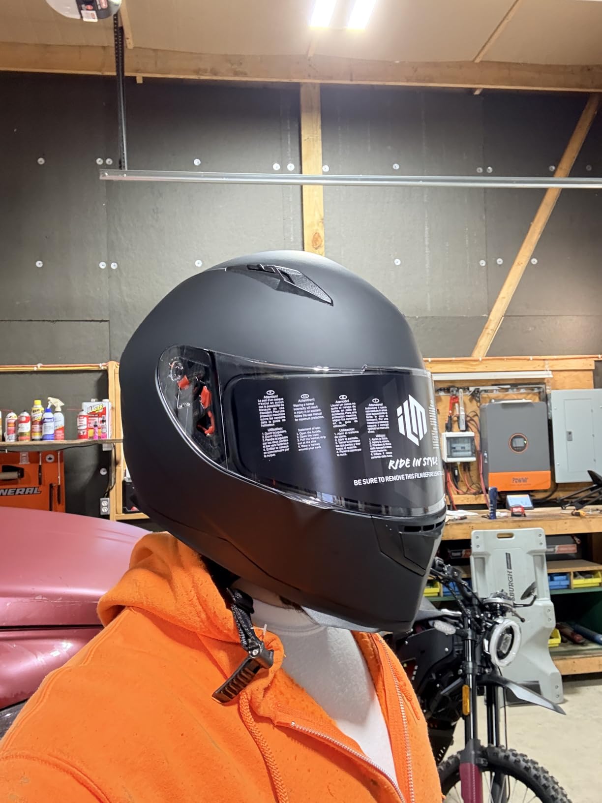 ILM Full Face Motorcycle Helmets for Adult Men and Women DOT Model ILM-313 - Include Clear and Tinted Visors Plus Storage Bag, Removable Winter Neck Scarf, All-Season Ventilation customer photo 1