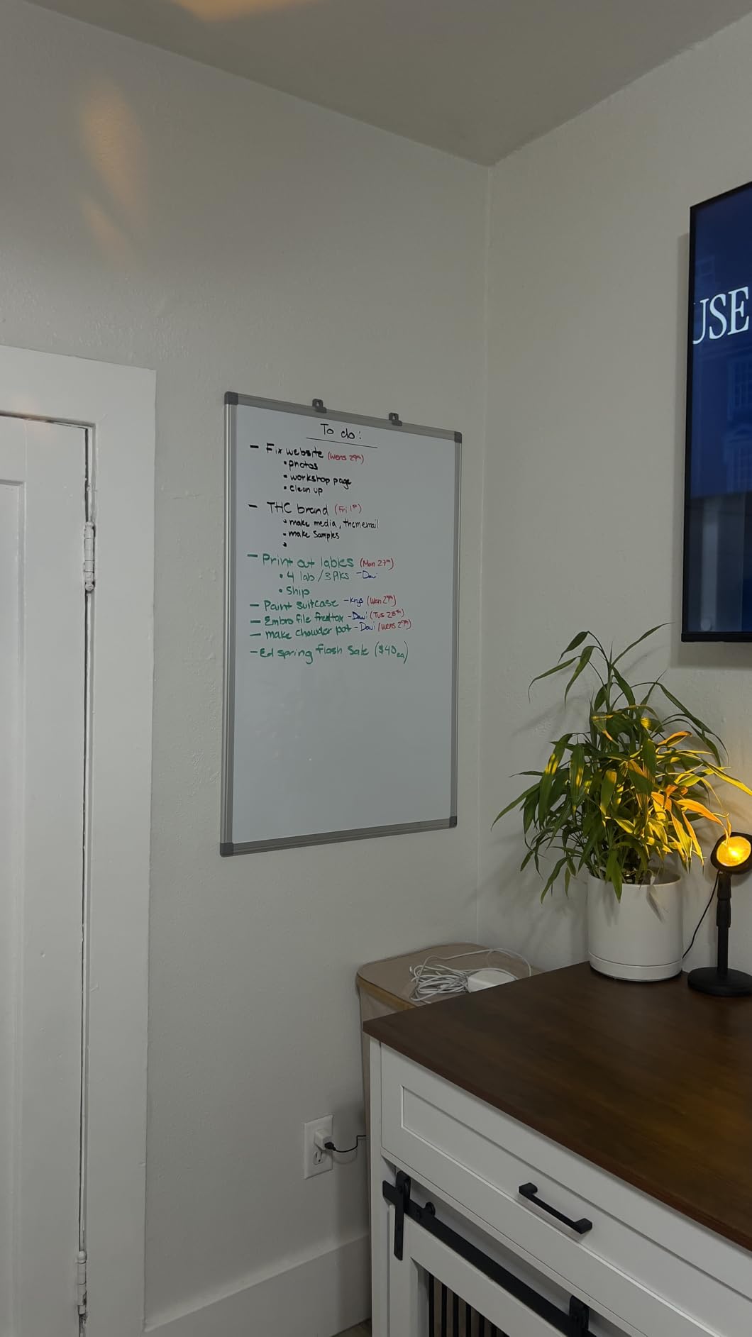 SWANCROWN Magnetic Whiteboard 24 x 18 in, Silver Aluminum Frame | Easy Installation, Marker Board, Wall Mounted White Board, Home Office, Dorm Room Door, List Making, Homeschool Learning customer photo 1