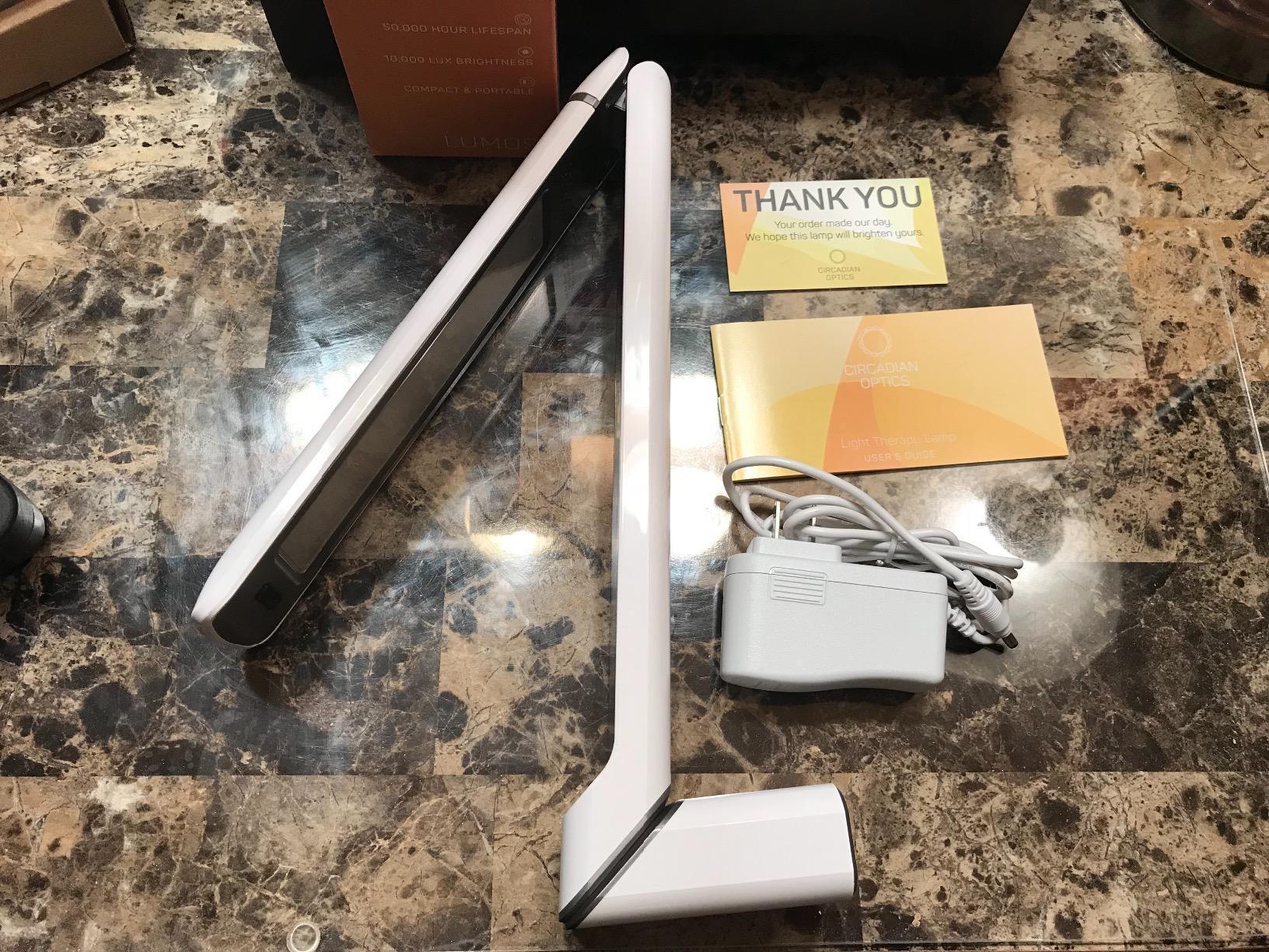 Circadian Optics Lumos 10,000 Lux Light Therapy Lamp | Seen On Shark Tank | Sun Lamp For Seasonal Blues | Ultra Bright White Light Therapy | 10,000 LUX | UV-Free | Full-Spectrum | Adjustable Panel customer photo 1