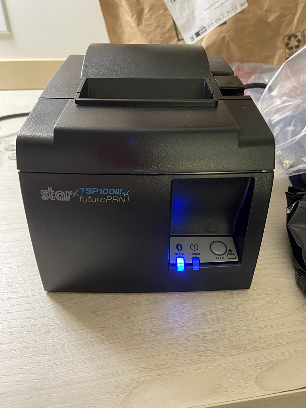 Star Micronics TSP143IIIBi Bluetooth Thermal Receipt Printer for iOS, Android, and Windows with Auto-cutter and Internal Power Supply - Gray customer photo 1
