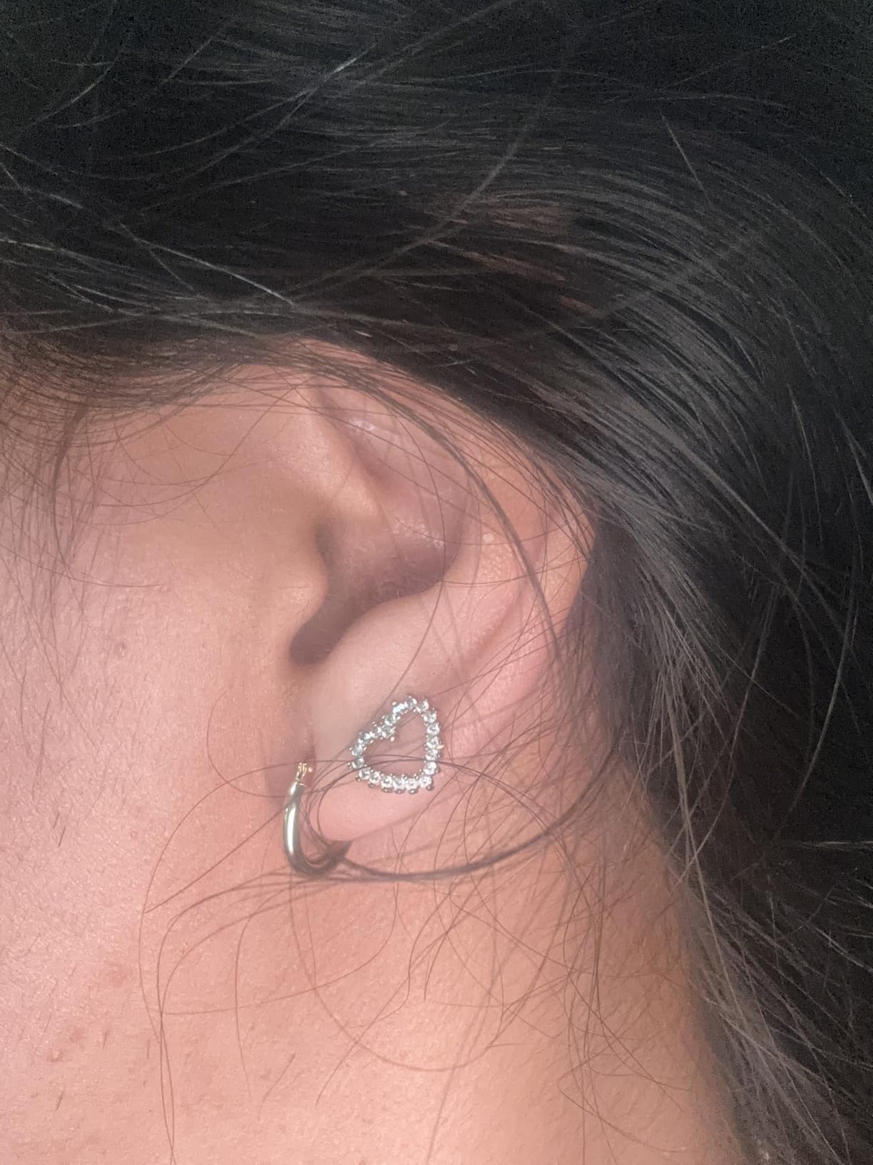 14k Yellow Gold Classic Shiny Polished Round Hoop Earrings, 2mm tube customer photo 1