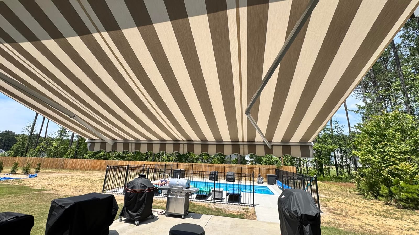 ADVANING 12'x10' MOTORIZED Patio Retractable Awning | LUXURY Series | PREMIUM Quality, 100% Solution-Dyed European Acrylic UV Sun Shade, Color: Khaki, EA1210-A100H2 customer photo 2