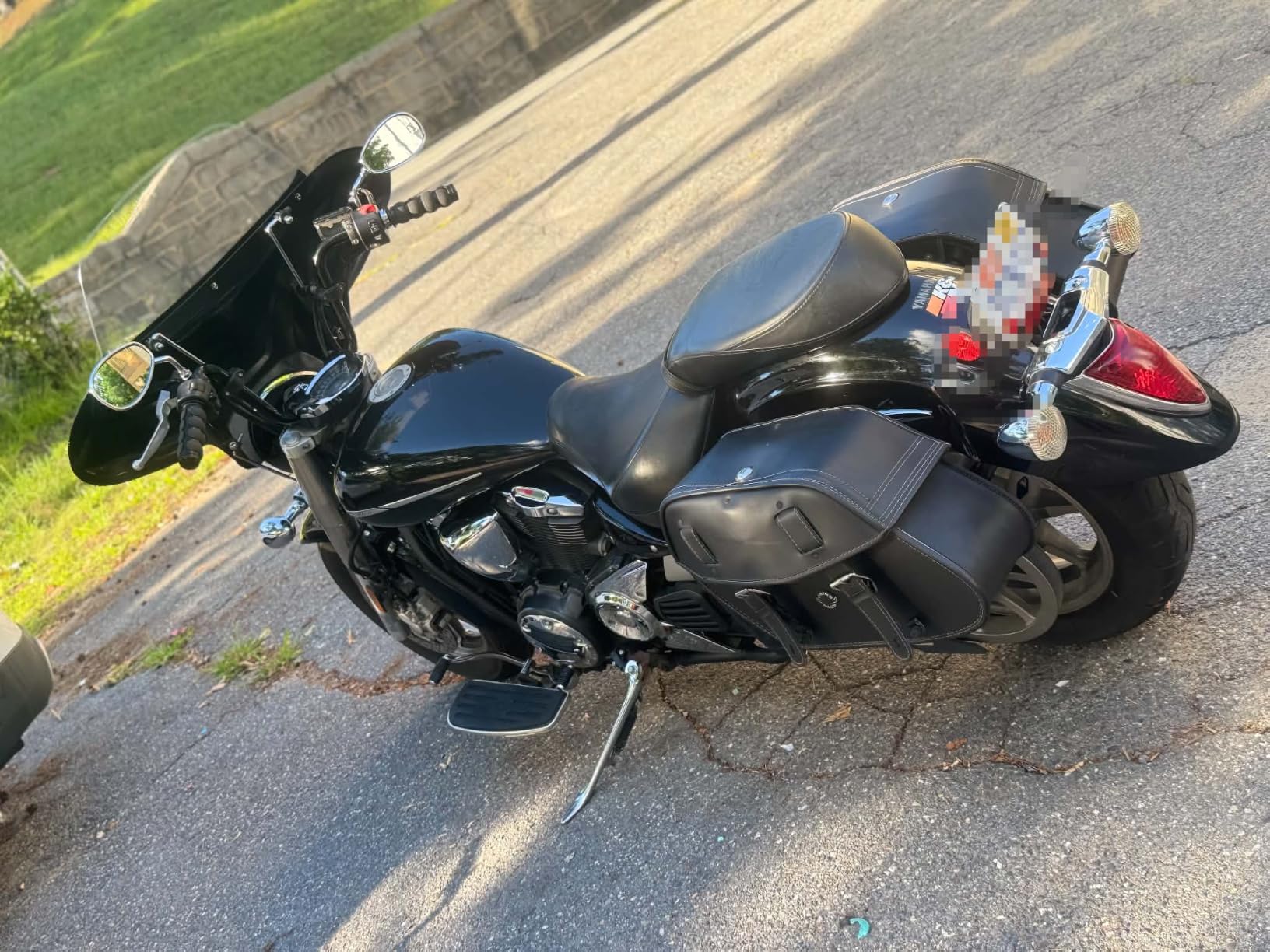 ECOTRIC Universal Motorcycle Cruiser Front Outer Fairing Batwing w/Clear | Windshield 37