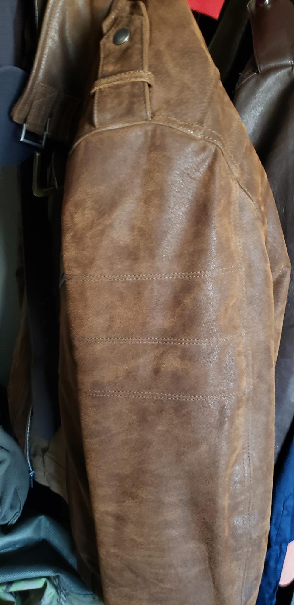 FLAVOR Men Brown Leather Motorcycle Jacket with Removable Hood | Genuine Leather, Removable Hood, Windproof, Multi Pockets customer photo 1