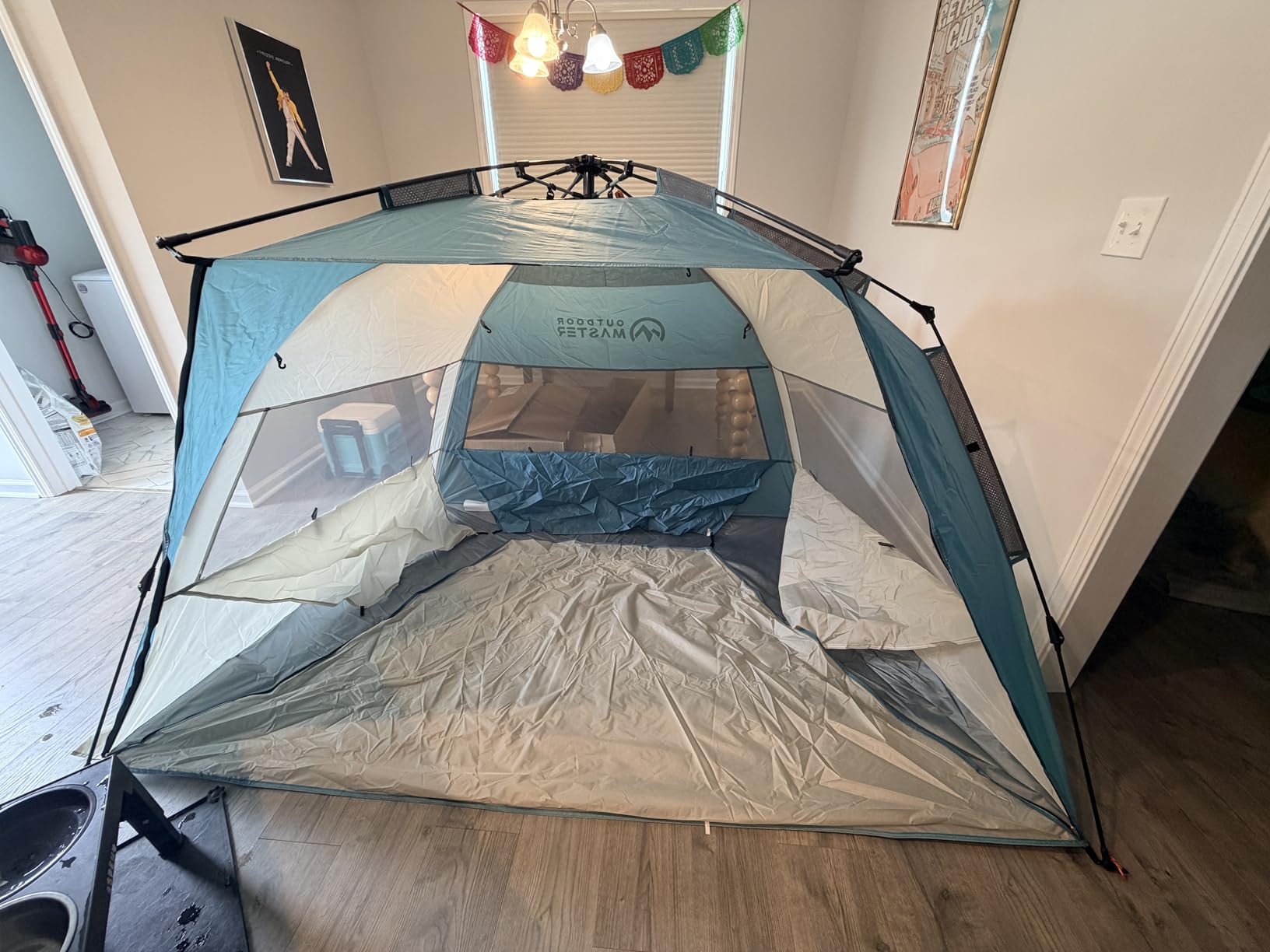 OutdoorMaster Pop Up Beach Tent Sun Shelter for 3-4 Person with Sandbags | Instant Setup, UPF 50+ Protection, Privacy Zippered Door, Ventilated Windows, Portable Carrying Bag customer photo 2