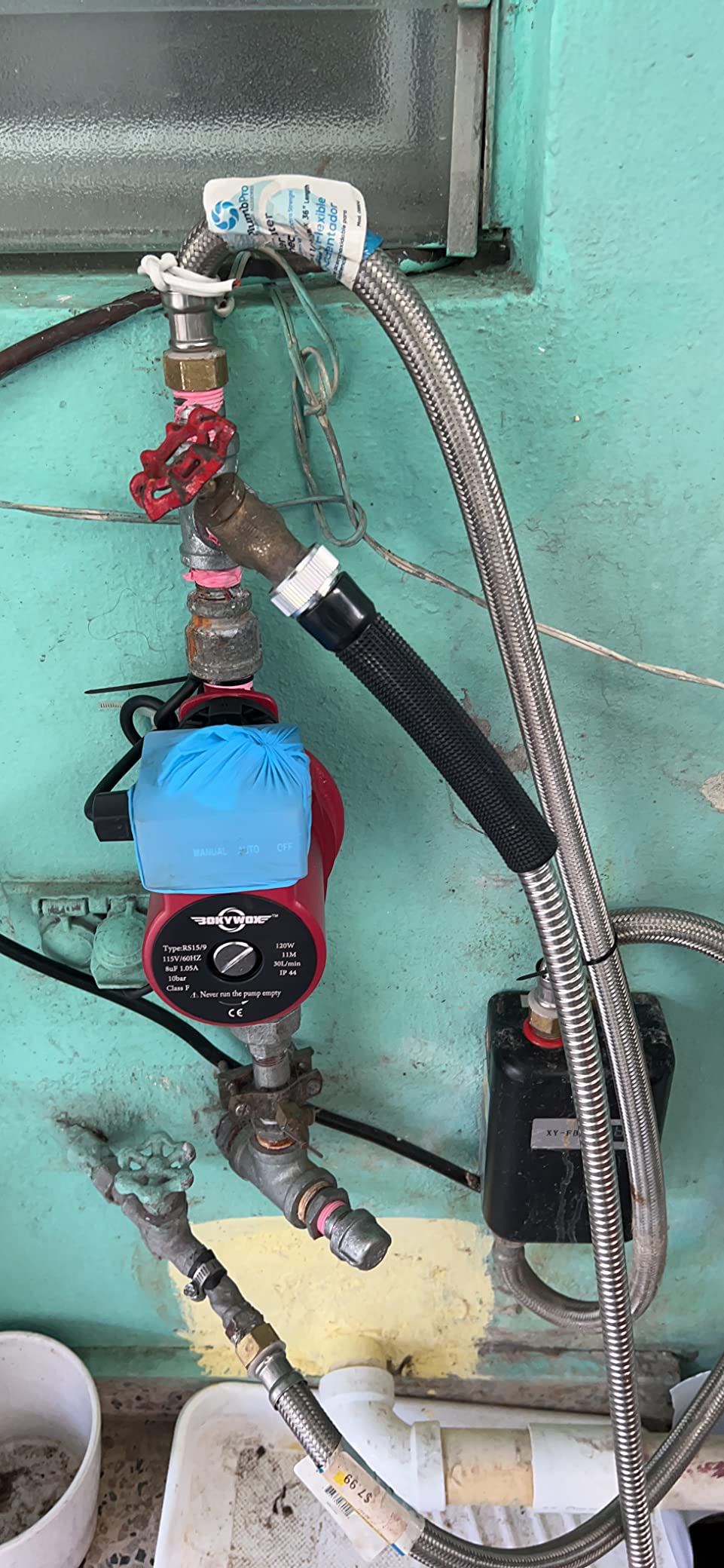 120W NPT3/4'' Food Grade Domestic Automatic Booster Pump Hot Water Circulation Circulating Recirculating Recirculation Pump for Solar Heater/Faucet(RS15-9R) customer photo 1