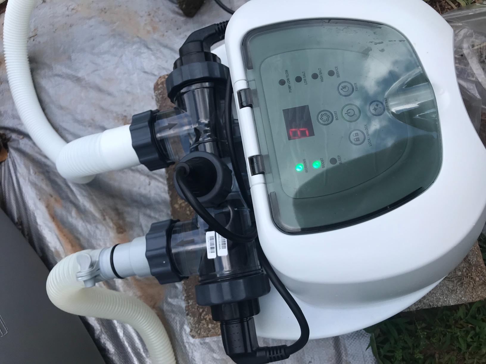 INTEX Krystal Clear QS1200 Saltwater Swimming Pool Chlorine System | 26669EG - For Above Ground Pools up to 15,000 Gal, Pool Cleaner with Automatic Timer and Self Cleaning Mode customer photo 1
