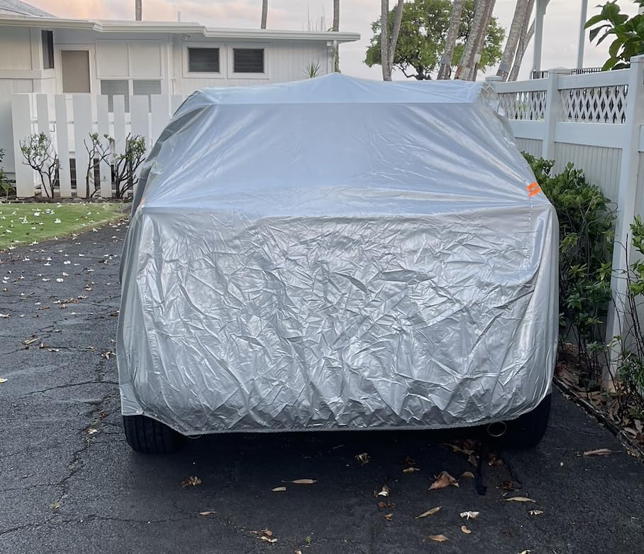 Kayme SUV Car Cover Size S4 | Waterproof All Weather Heavy Duty. MDX ZDX, X5 X6, Explorer, Pilot etc. Protects Against Sun, Rain, Snow, Dust. Soft Cotton customer photo 2