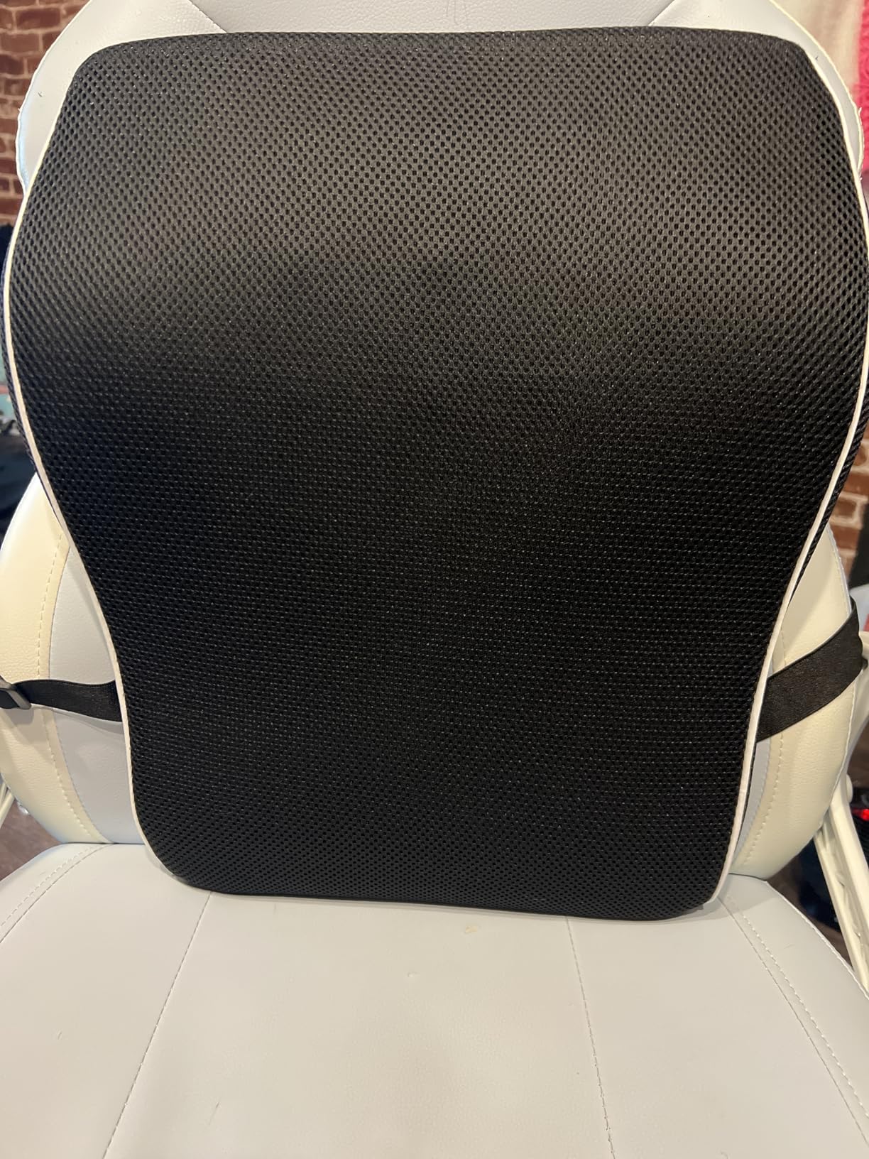 Lumbar Support Pillow for Office Chair, Mesh Cover Double Adjustable Straps, Back Pain Relief Improve Posture customer photo 2