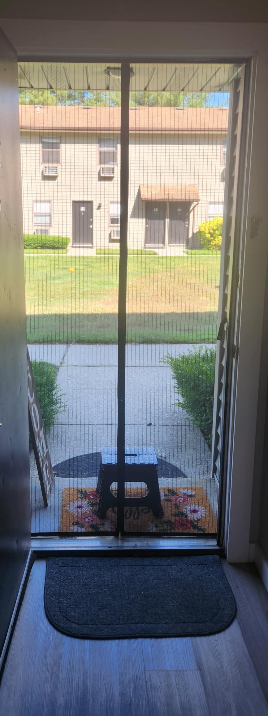AUGO Magnetic Screen Door - Self Sealing, Heavy Duty, Hands Free Mesh Partition Keeps Bugs Out - Pet and Kid Friendly - Patent Pending Keep Open Feature - 38 Inch x 83 Inch customer photo 1