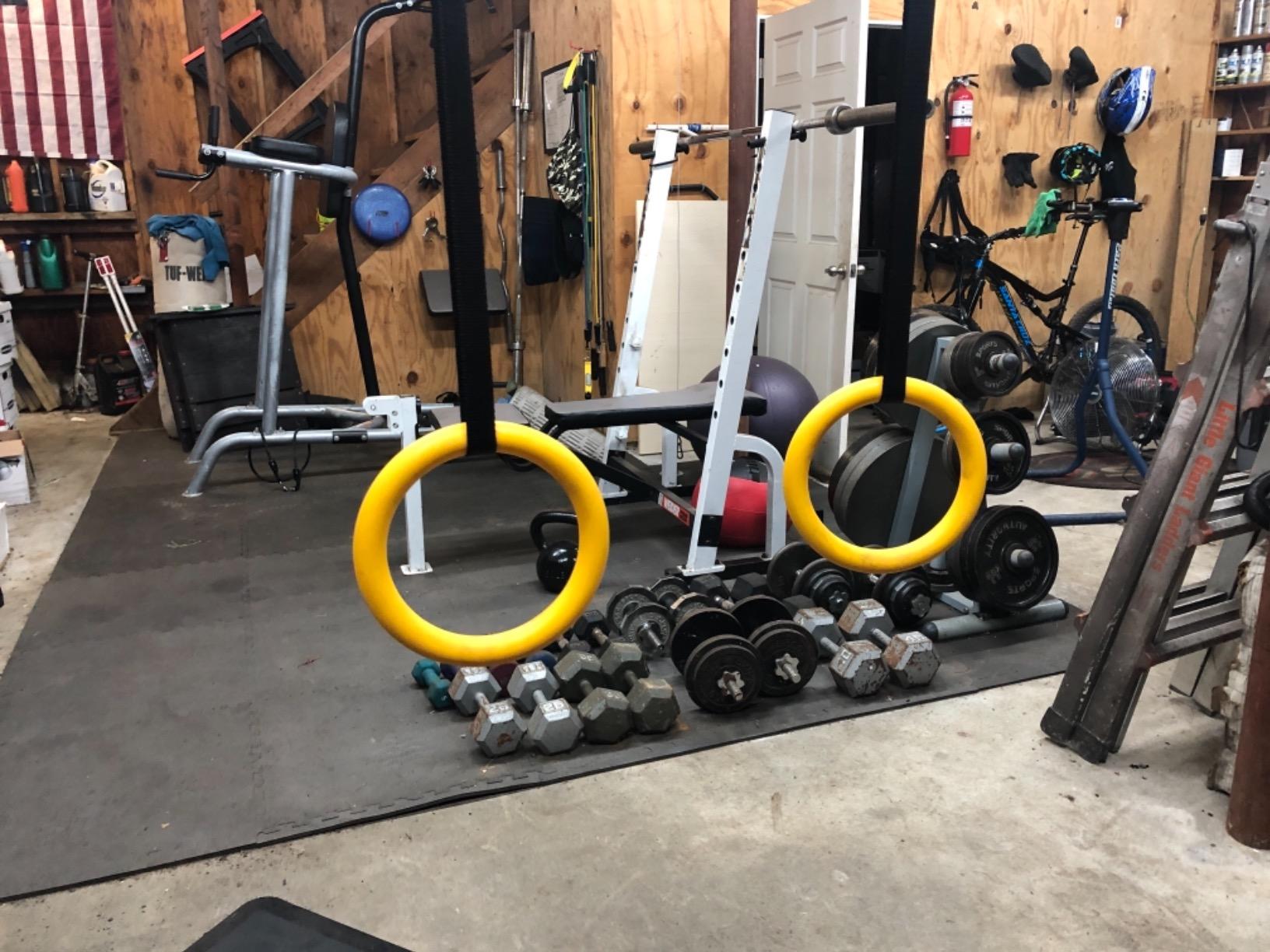 URBNFit Gymnastic Rings - Bodyweight Workout and Strength Training Olympic Non-Slip Rings with Adjustable Straps for Crossfit and at Home Gym Workouts customer photo 2