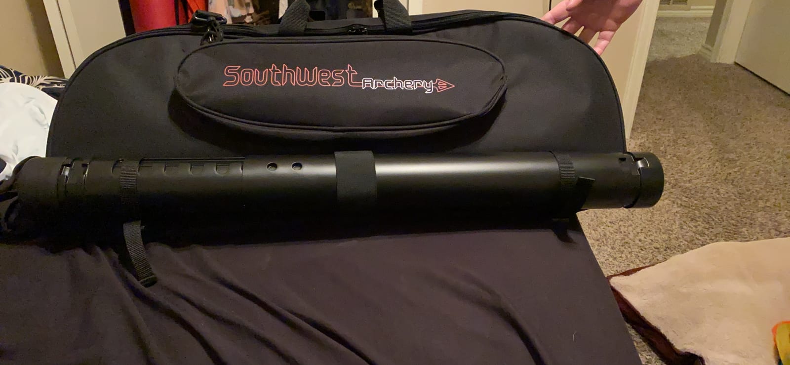 Southwest Archery Universal Takedown Recurve Bow Case | Fully padded foam case includes adjustable Arrow Tube and Large Outside Pocket for Accessories - Perfect for travel customer photo 1