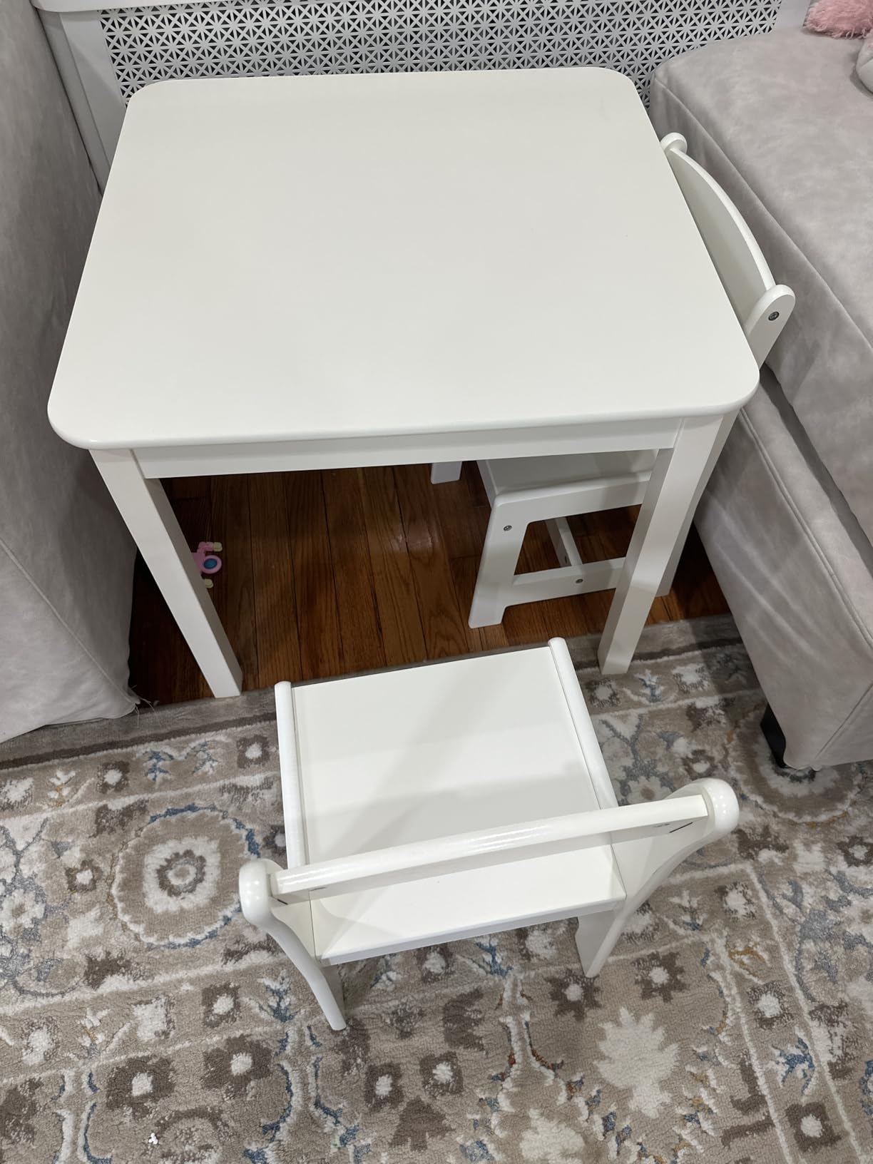 Delta Children MySize Kids Wood Table and Chair Set (2 Chairs Included) - Ideal for Arts & Crafts, Snack Time & More - Greenguard Gold Certified, Grey, 3 Piece Set customer photo 1