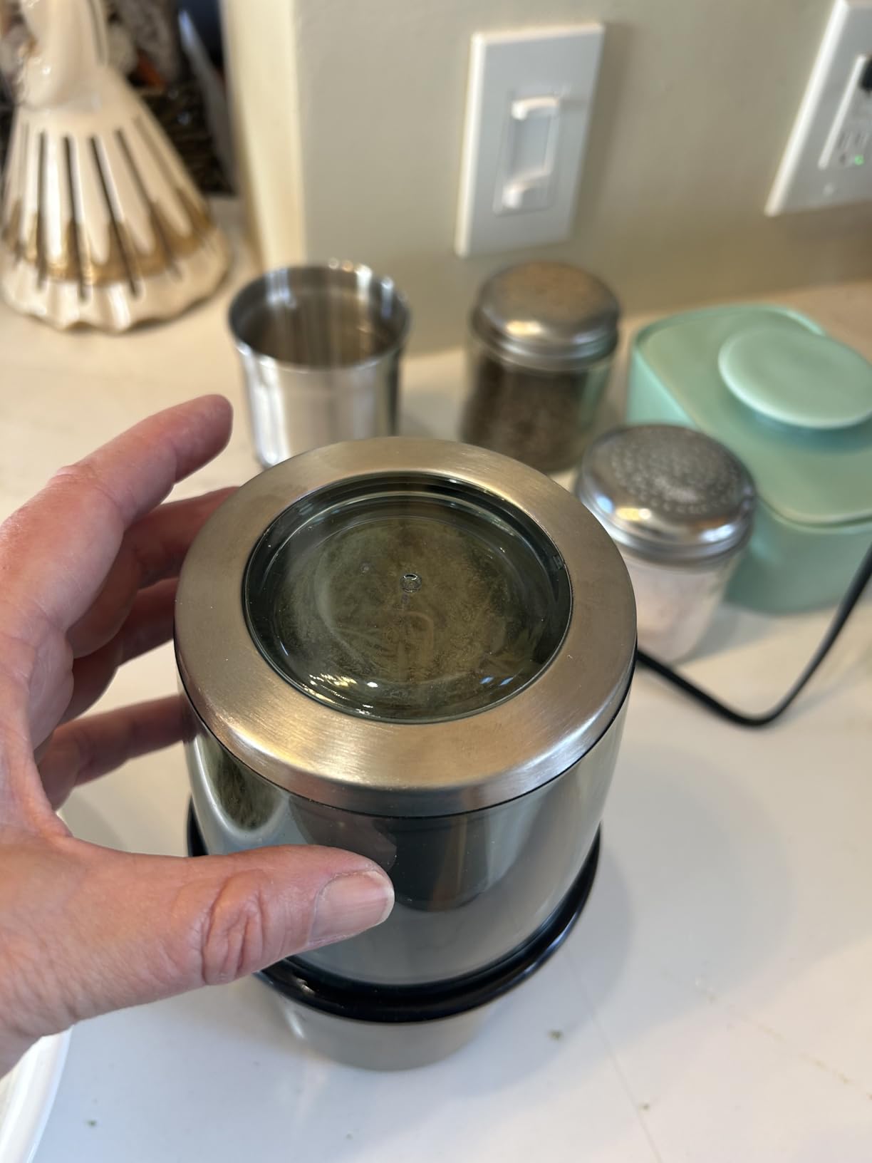 Secura Electric Coffee and Spice Grinder, 2 Removable Bowls, Stainless | 2 Stainless Steel Blades Removable Bowls, For Spice, Coffee Bean, Dry and Wet Ingredients Grinding customer photo 1
