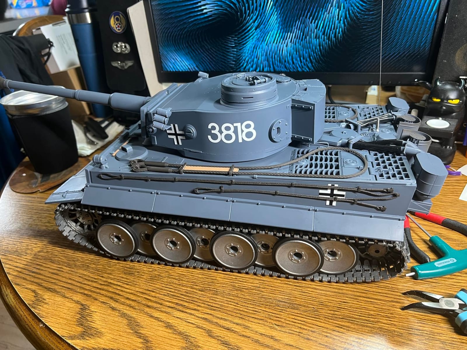 1/16 2.4ghz Remote Control German Tiger I Gray Color Tank Adults Model Toy (Upgraded Metal Road Wheel, Tracks, Sprocket Wheel, Idle Wheel, Steel Gear Gearbox, 5000mah Nimh Battery, Airsoft) customer photo 1