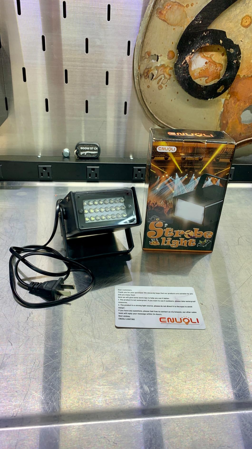 ENUOLI Mini LED Strobe Light White Color 24 Super Bright LED Party Light | Variable Speed Control Mini LED Strobe Light for Christmas Club Stage Light Effect DJ Disco Bar Party Halloween(White Color) customer photo 2