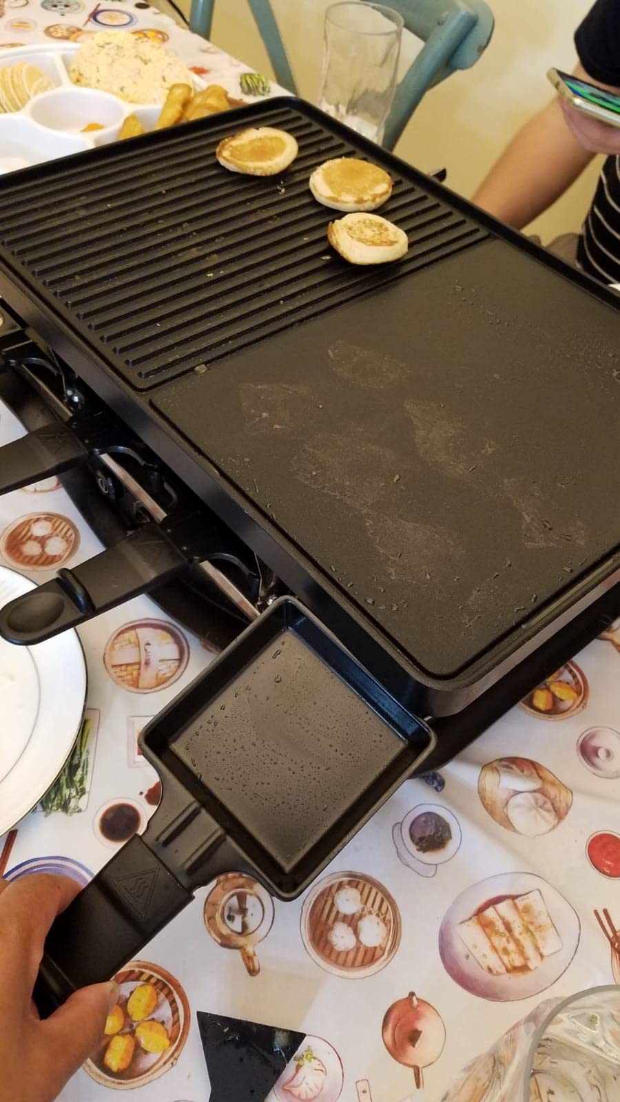 Hamilton Beach Electric Indoor Raclette Grill For Parties & Family Fun | With 8 Individual Warming Trays | 200 sq. in. PFAS-Free Non-Stick Griddle | Dishwasher Safe Parts | Black | 31612MN-MX customer photo 1