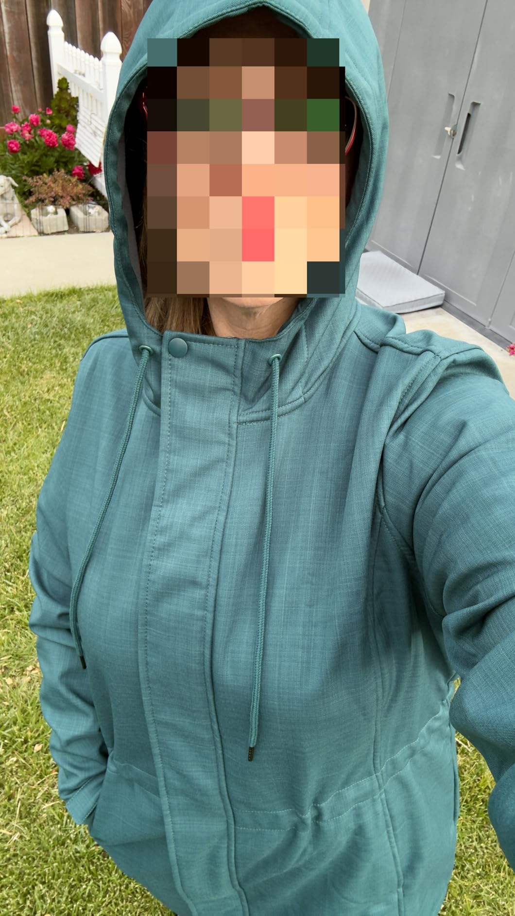 Outdoor Ventures Women's Lightweight Waterproof Fleece Lined Hooded Softshell Rain Jacket customer photo 1