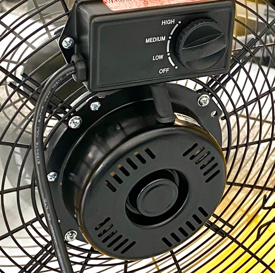Tornado - 24 Inch High Velocity Heavy Duty Tilt Metal Drum Fan Yellow Commercial, Industrial Use 3 Speed 7700 CFM 1/3 HP 8 FT Cord ETL Safety Listed (YELLOW) customer photo 1