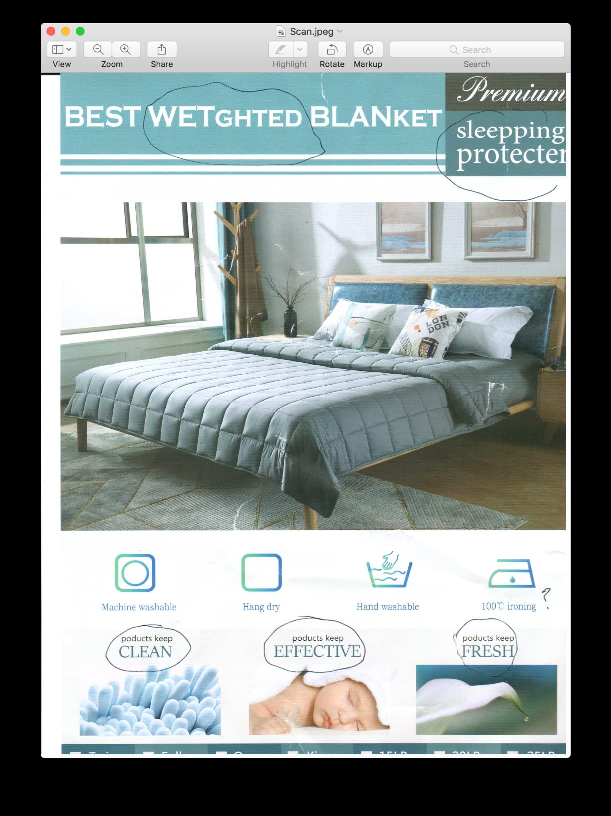 ZZZhen Weighted Blanket - High Breathability - 48''72'' 15LB - Premium Heavy Blankets - Calm Sleeping for Adult and Kids, Durable Quilts Grey, 48''72'' - 15LB customer photo 1