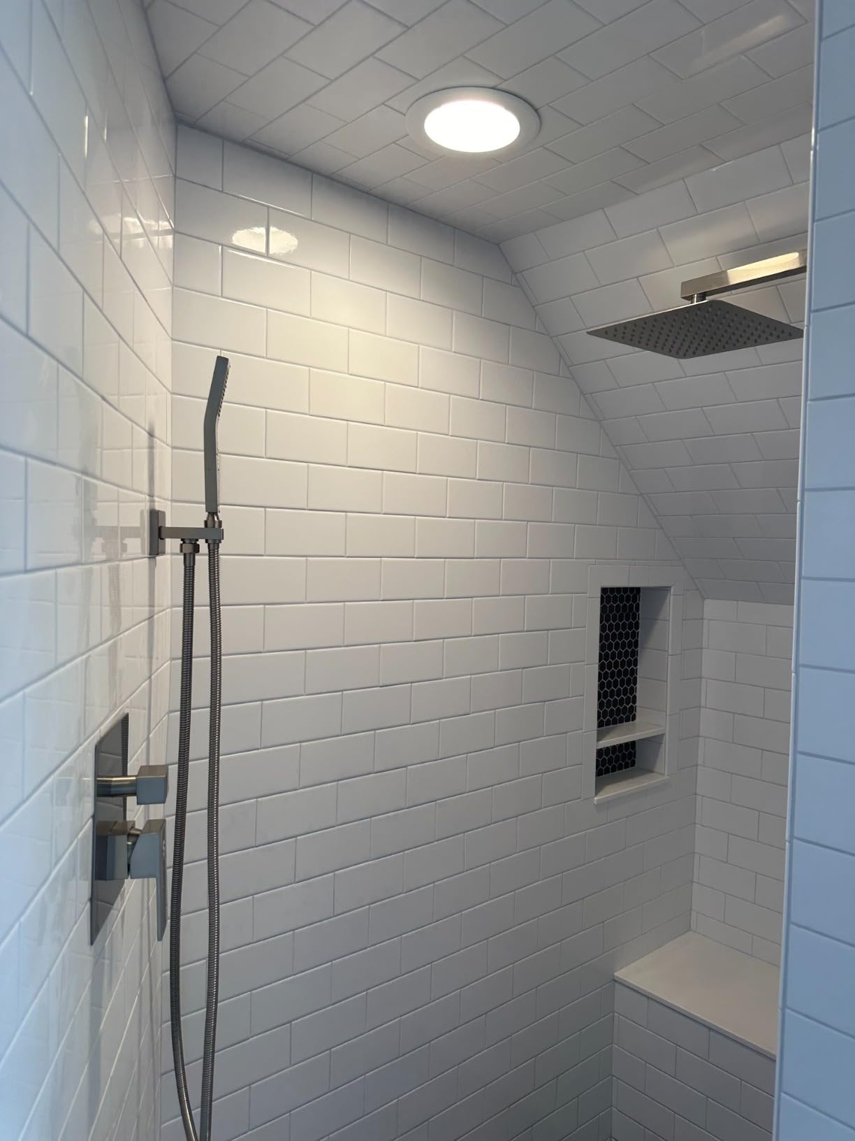 SR SUN RISE Shower Faucet Set 12-Inch Rainfall Shower Head Brushed Nickel | Wall-Mounted Shower System with Handle Solid Brass Valve and Trim Kit Included for a Complete Bathroom Installation customer photo 1