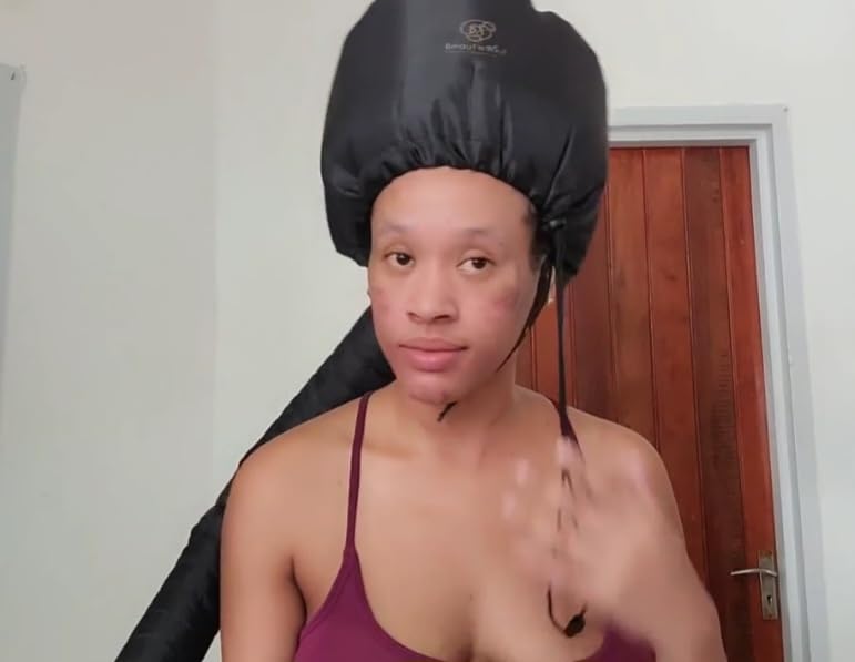 Beauté Seoul Hooded Hair Dryer Attachment - Soft Bonnet for Fast Blow Drying | Premium Large Hood for Deep Conditioning, Natural Curly Hair, Rollers & Braids. Adjustable Non-Slip Fit for All Blow Dryers customer photo 1