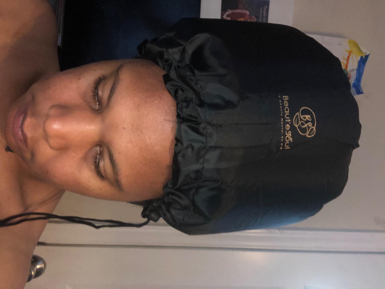 Beauté Seoul Hooded Hair Dryer Attachment - Soft Bonnet for Fast Blow Drying | Premium Large Hood for Deep Conditioning, Natural Curly Hair, Rollers & Braids. Adjustable Non-Slip Fit for All Blow Dryers customer photo 2