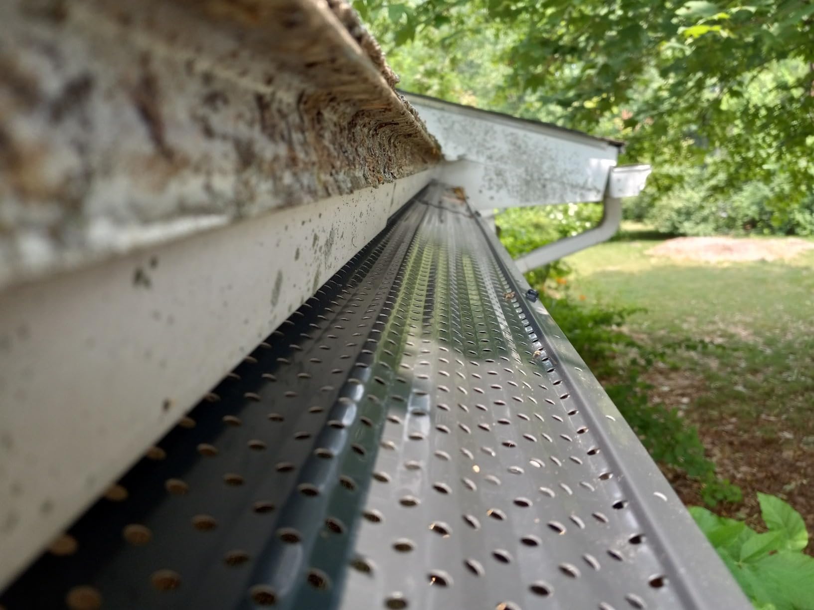 LeafTEK Heavy-Duty Aluminum Gutter Guard System, Fits 5 in, 100 ft, Black, Contractor-Trusted DIY Install Kit with Screws & Driver, Made in USA, Lifetime replacement warranty customer photo 2