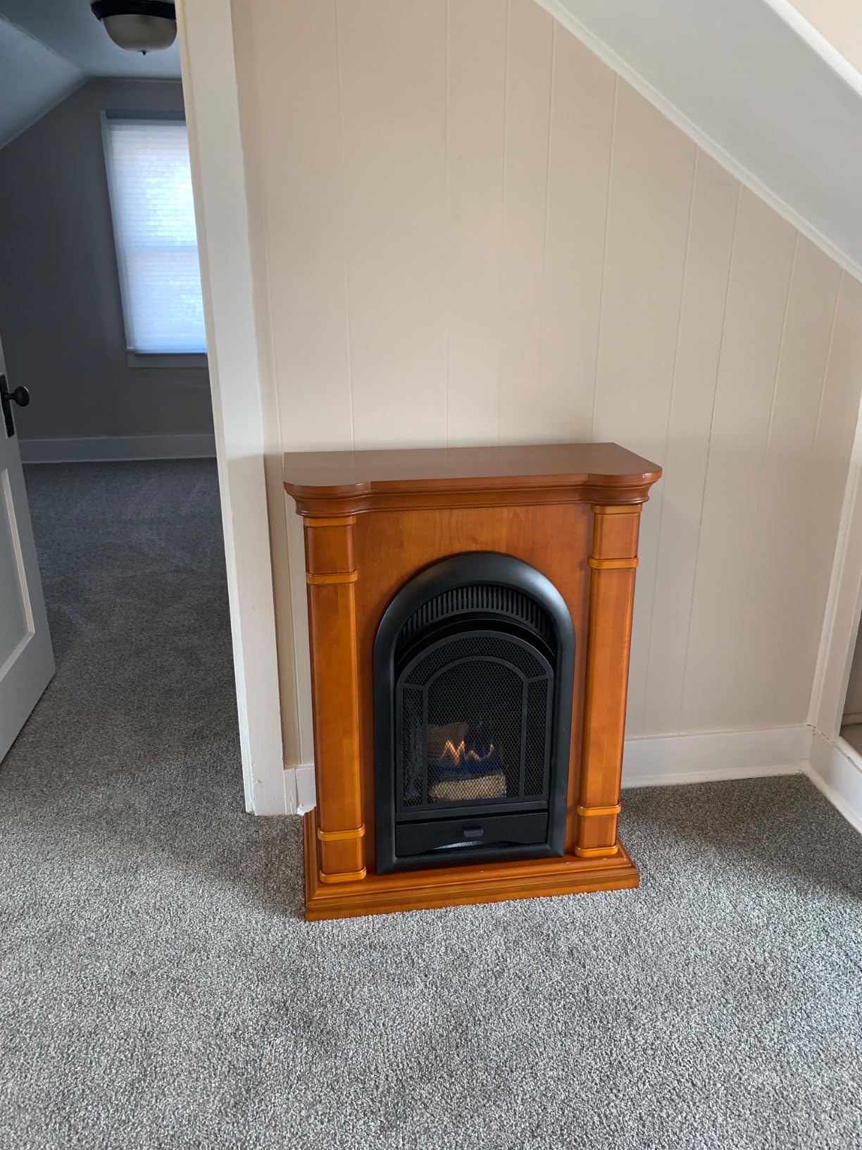 ProCom Dual Fuel Ventless Gas Fireplace System - 10,000 BTU, T-Stat Control, Apple Spice Finish - Model# FS100T-3AS customer photo 2