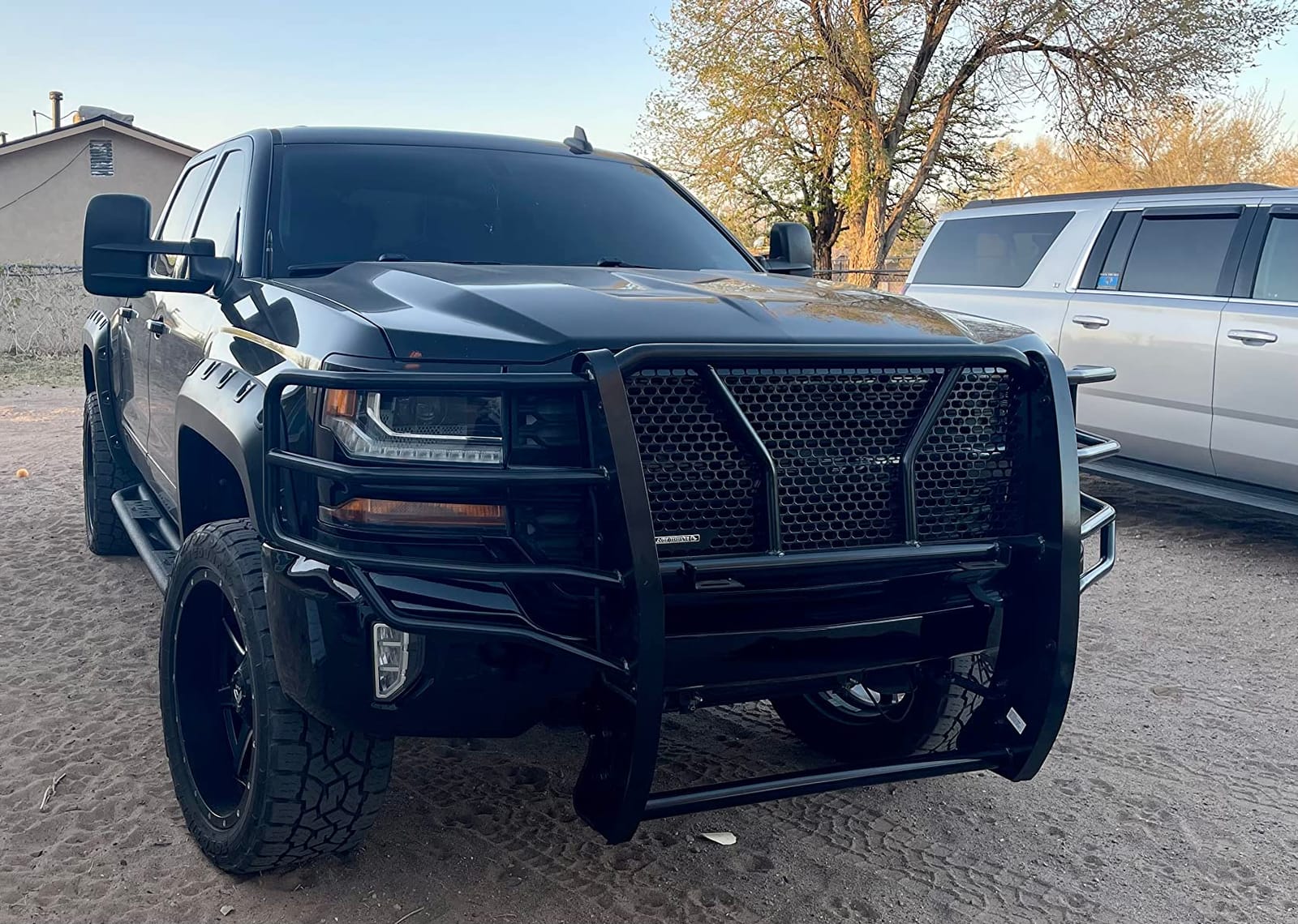 Black Modular Rugged Heavy-Duty Grille Guard Compatible with 14-18 Chevy Silverado 1500 (Incl. 2019-2021 Silverado 1500 LD) customer photo 2