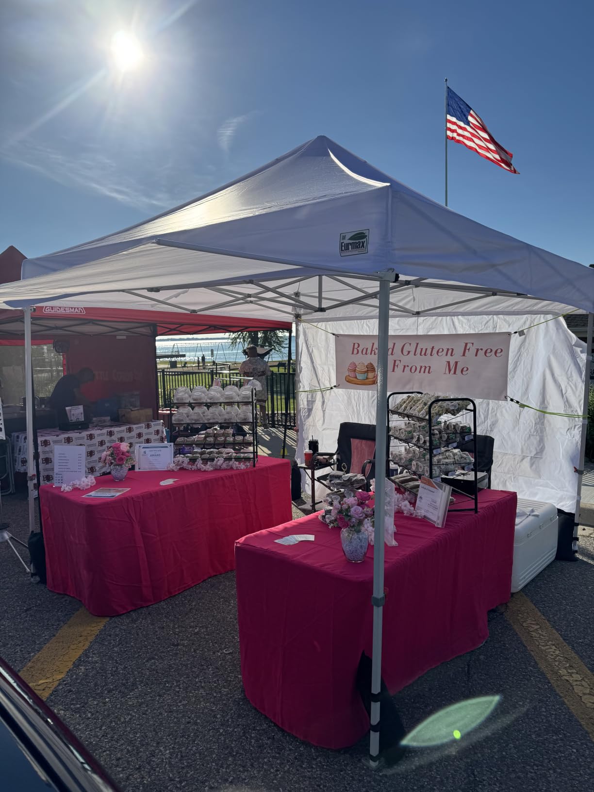 Eurmax USA 10x10 Pop Up Canopy,Commercial Tent with Patented No-Tip Rolling Bag,30sqft Extension Awning & 4 Zippered Removable Walls,UV & Water Resistant,Heavy Duty Instant Shelter Gazebo,White customer photo 1