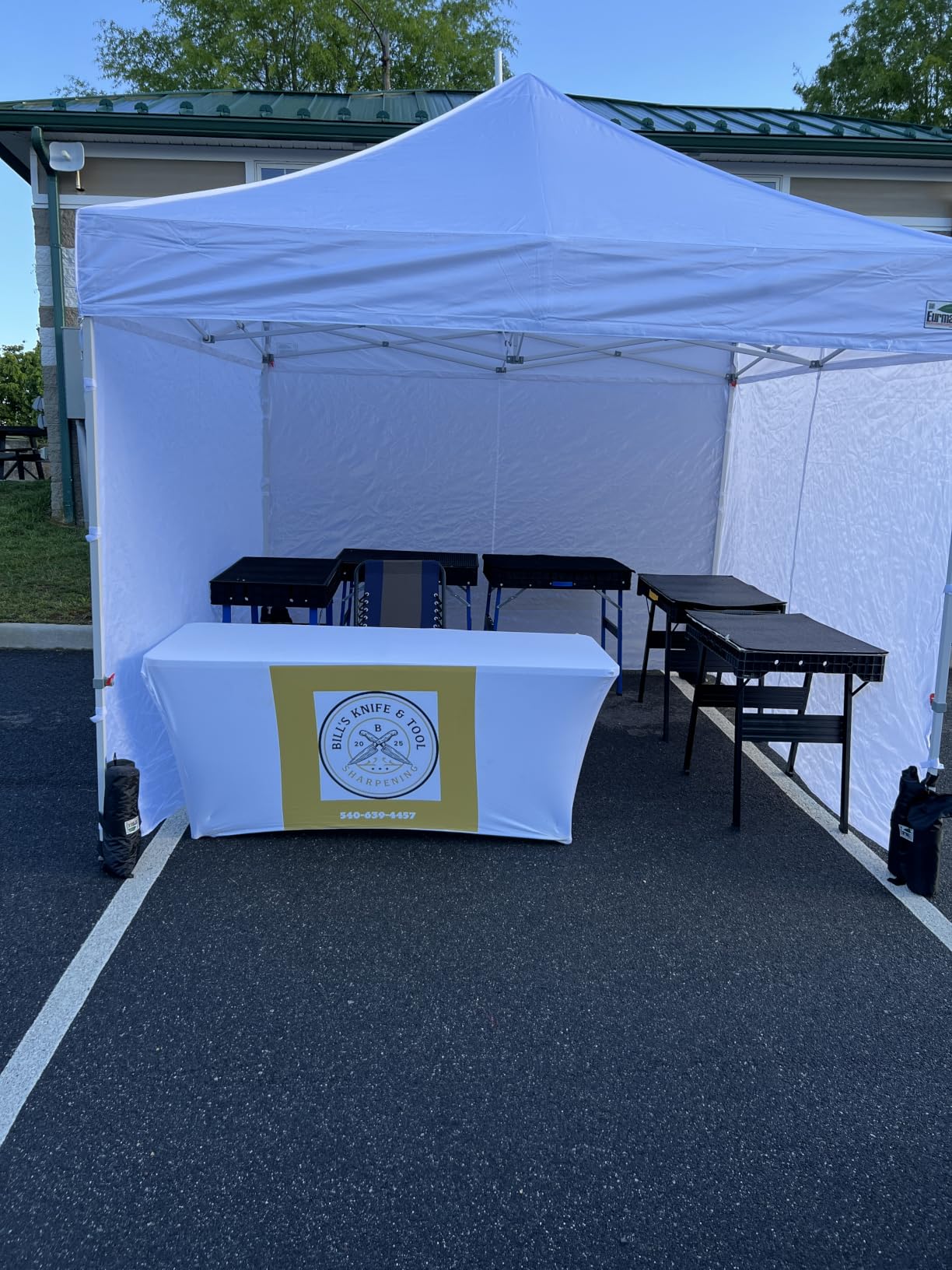 Eurmax USA 10x10 Pop Up Canopy,Commercial Tent with Patented No-Tip Rolling Bag,30sqft Extension Awning & 4 Zippered Removable Walls,UV & Water Resistant,Heavy Duty Instant Shelter Gazebo,White customer photo 2