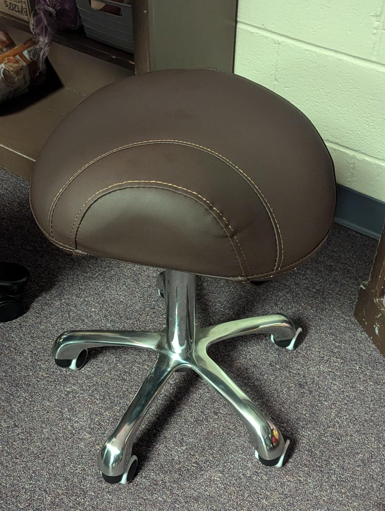 Kaleurrier Rolling Saddle Stool for Salon Kitchen Swivel Desk Chairs | Heavy Duty Saddle Chair for Professionals, 350 lb Weight Capacity, 22-30