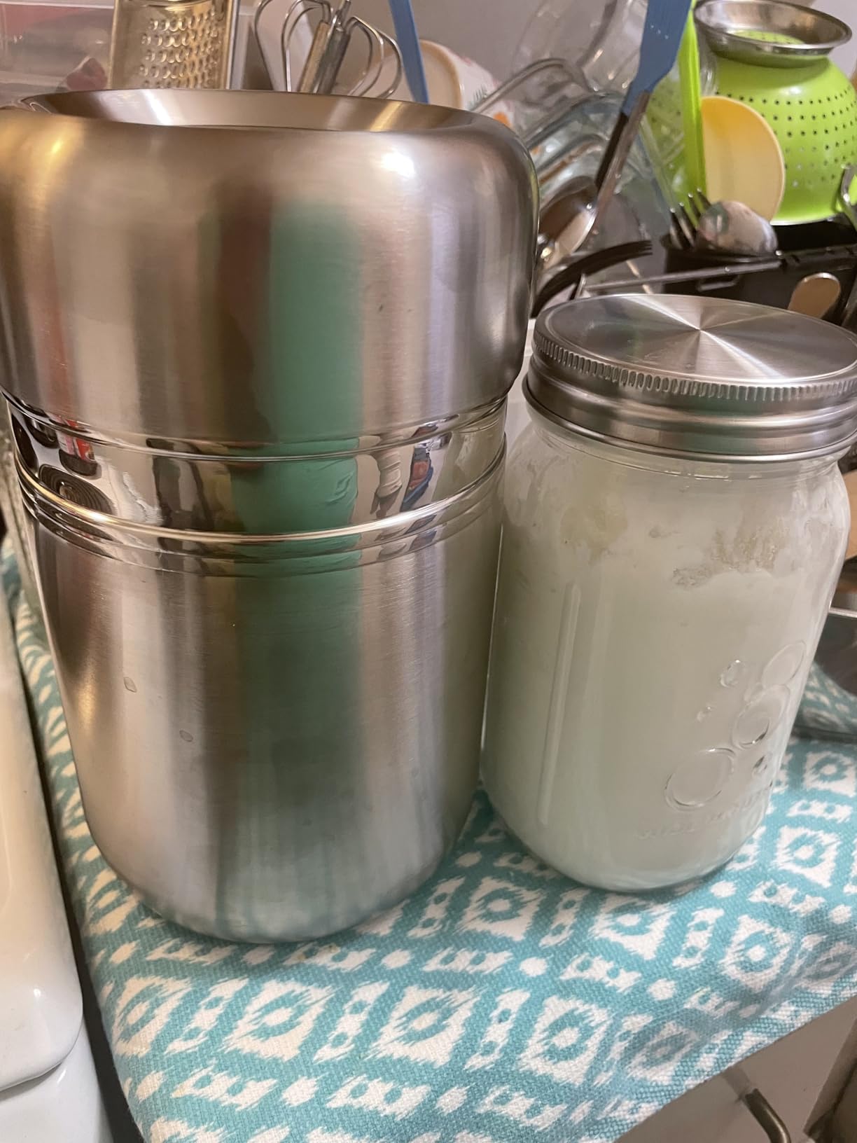 Stainless Steel Yogurt Maker with 1 Quart Glass Jar and Complete Recipe Book to Make 12+ Easy Homemade Dairy Free and Milk Yogurts customer photo 1
