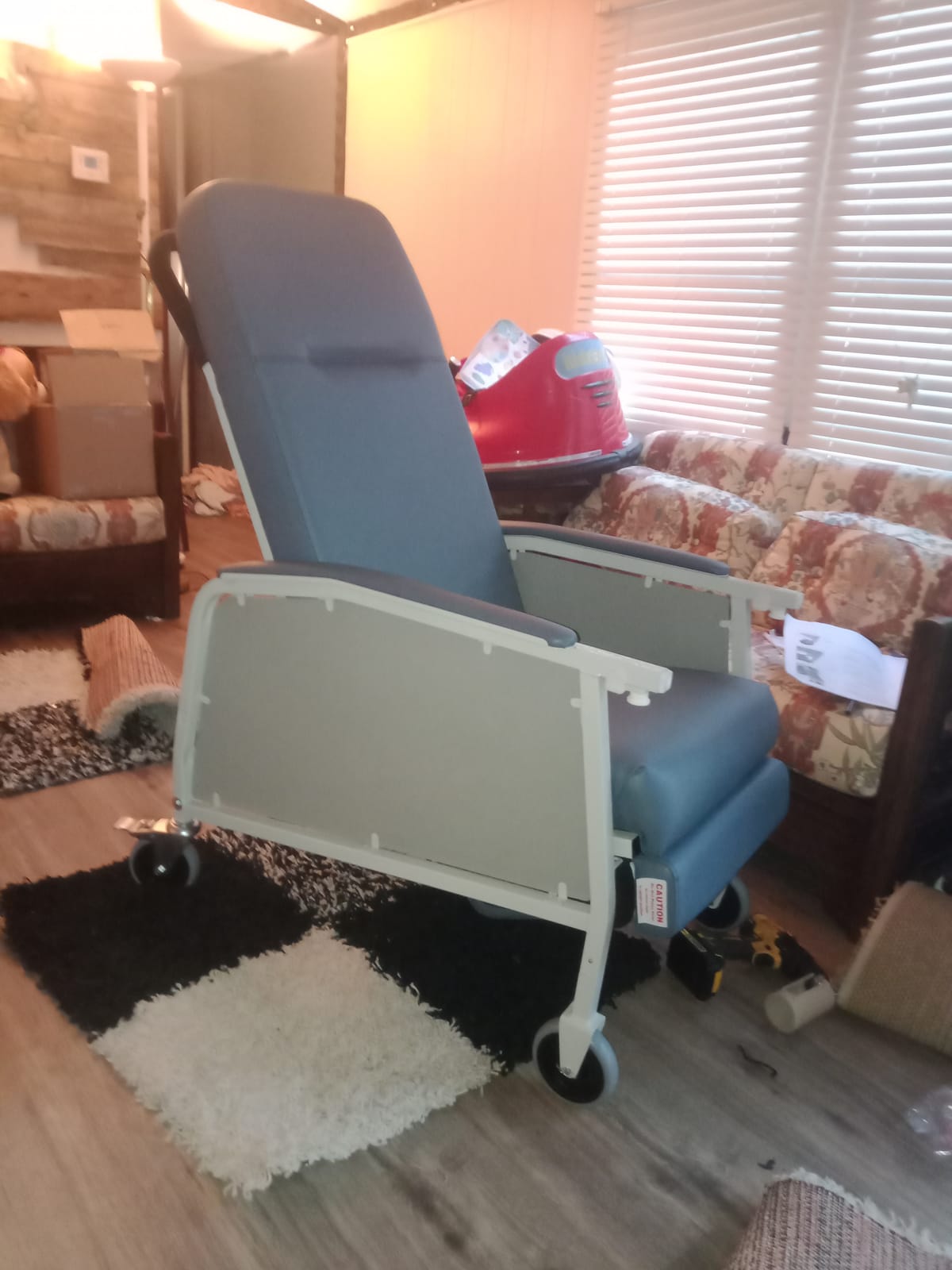 Lumex 3-Position Medical Recliner, Reclining Geri Chair with Wheels, Warm Taupe customer photo 1