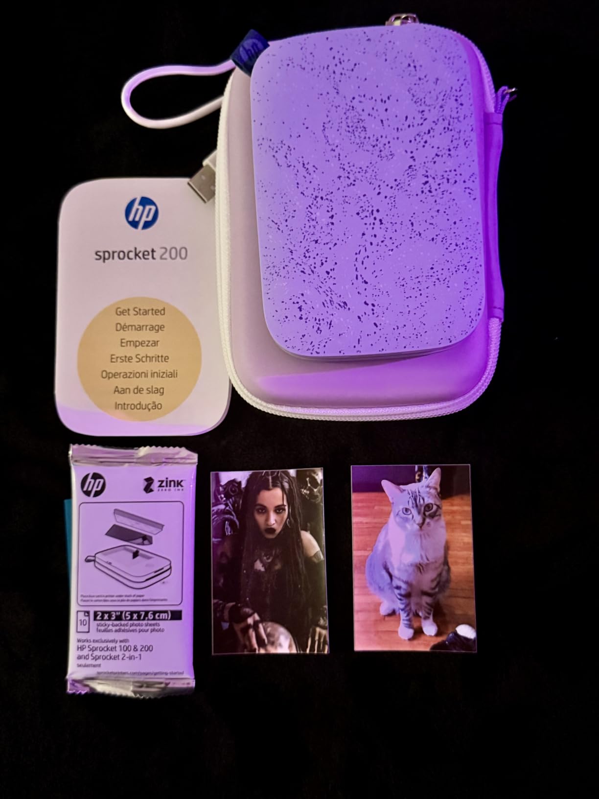 HP Sprocket 2x3 Instant Smartphone Photo Printer - Portable Color Wireless Mobile Printer - Zink Sticky-Back Photos - Print from Compatible iOS & Android Devices with Bluetooth w/Fun App - Purple customer photo 2