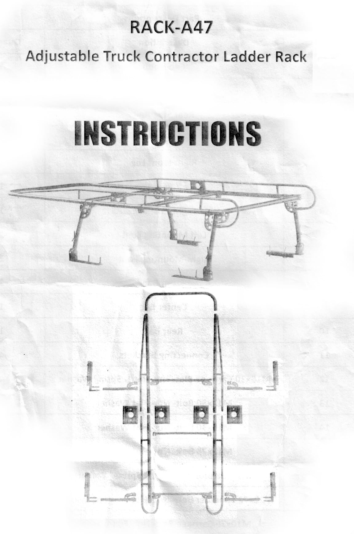 1000 LBS Adjustable Truck Contractors Rack Ladder Pickup Kayak Lumber Rack Side Bar Long Cab Full Size 60
