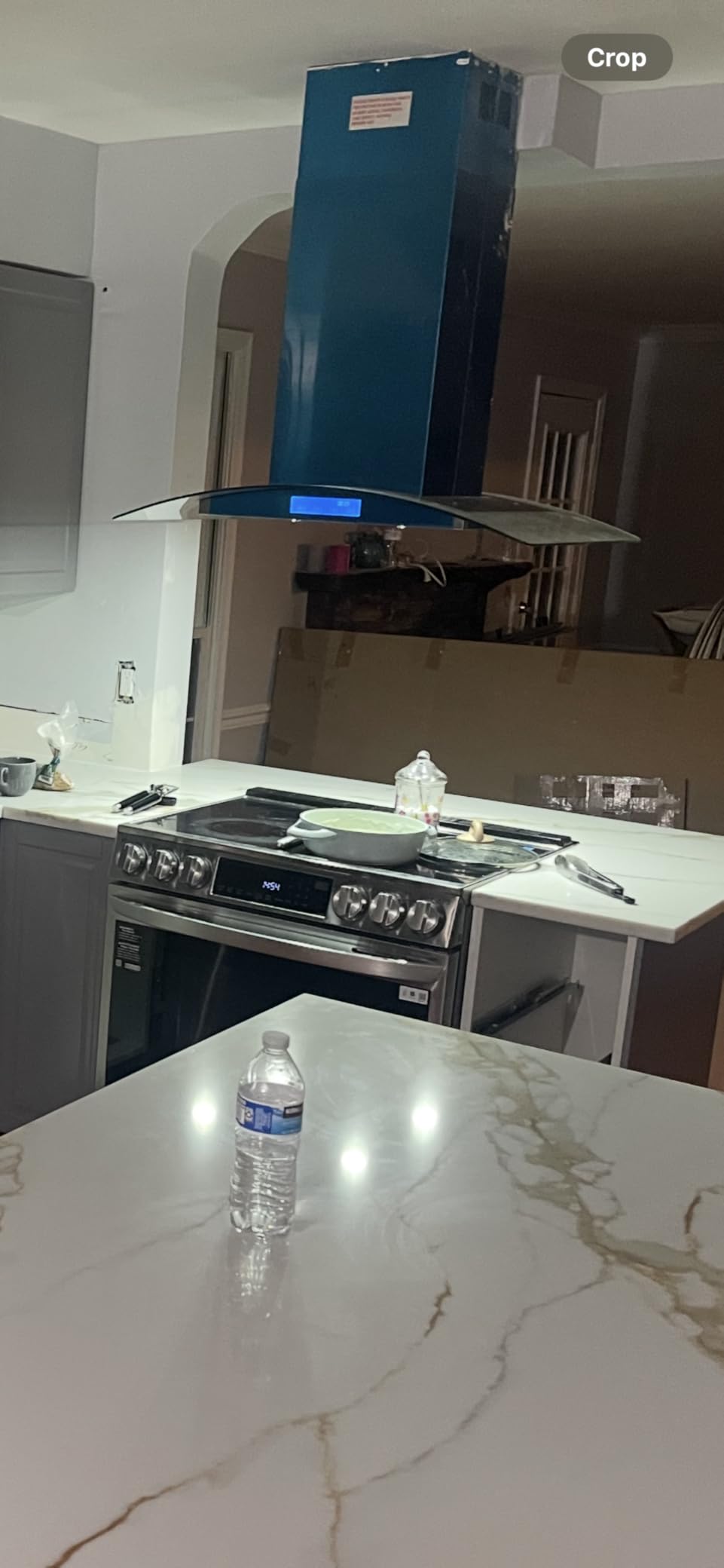 36 in. Lumin Coll 380 CFM Ducted Island Range Hood, LED, Stainless Steel | Cosmo COS-668ICS900 Soft Touch Controls, 3 Fan Speeds, Permanent Dishwasher-Safe Baffle Filters, Glass Visor customer photo 1