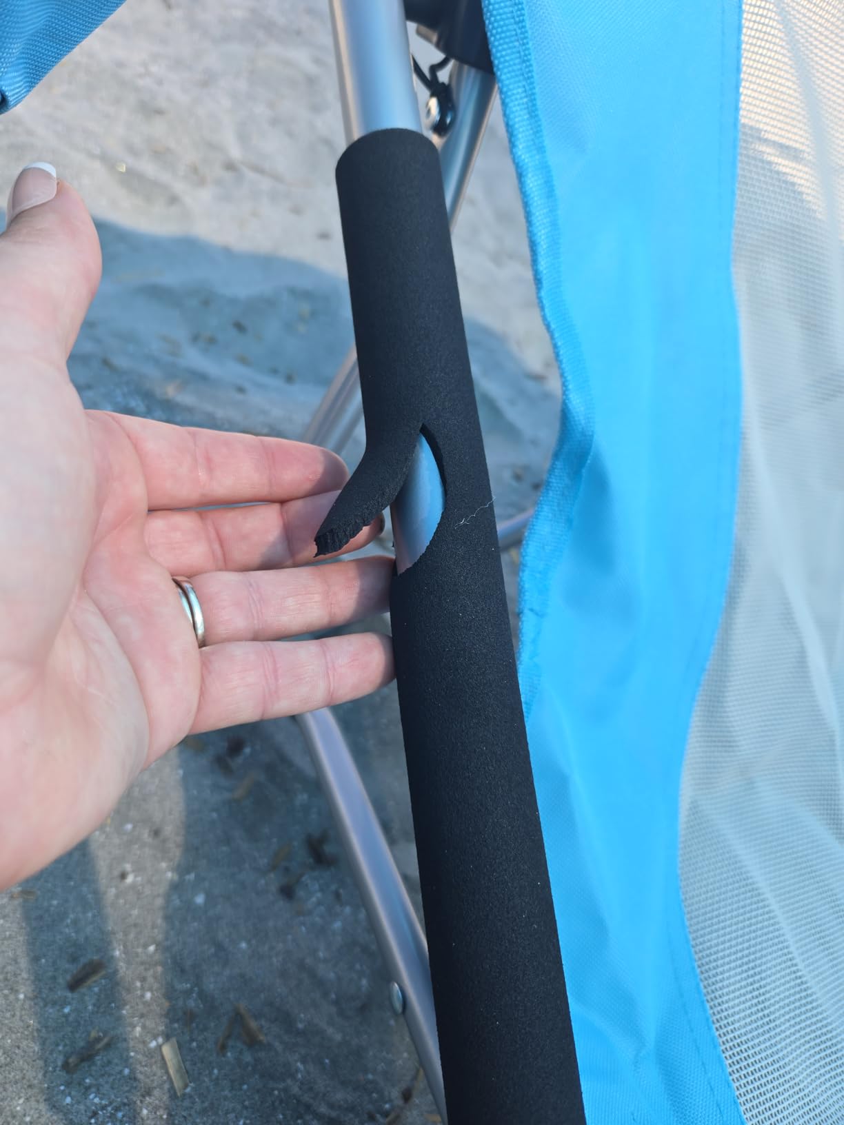 Nice C Low Beach Camping Folding Chair, River Sand Lake Chair (2 Pack Blue) | Compact Backpacking Chair, Sillas De Playa, Cup Holder, Carry Bag, Heavy Duty, Outdoor, BBQ, Travel, Picnic, Festival customer photo 2