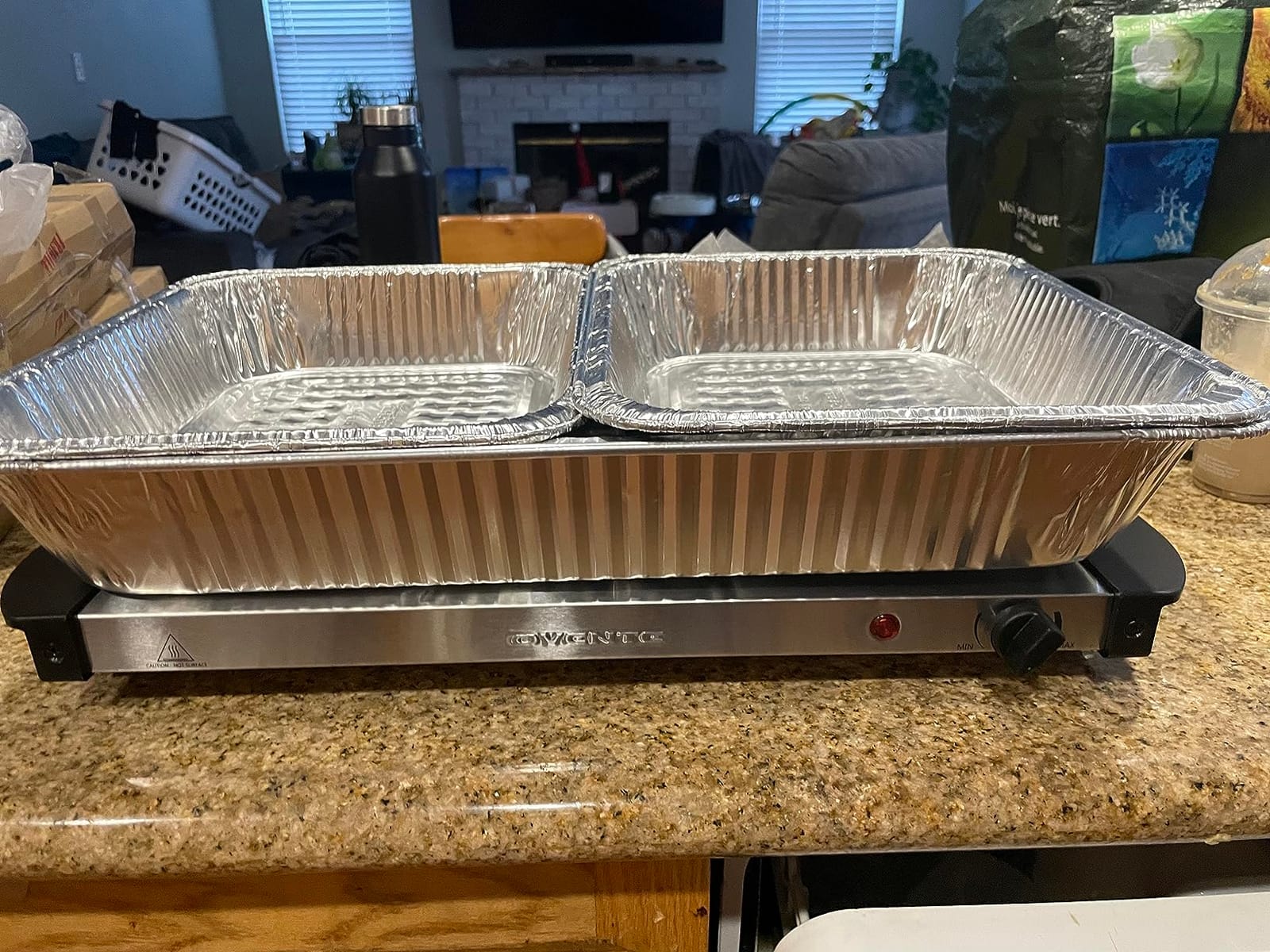 OVENTE Electric Warming Tray with Adjustable Temperature Control, Compact Food Warmer & Server for Buffets, Parties, Events, and Dinners, Cool-Touch Handles, Stainless Steel, Silver FW170S customer photo 1