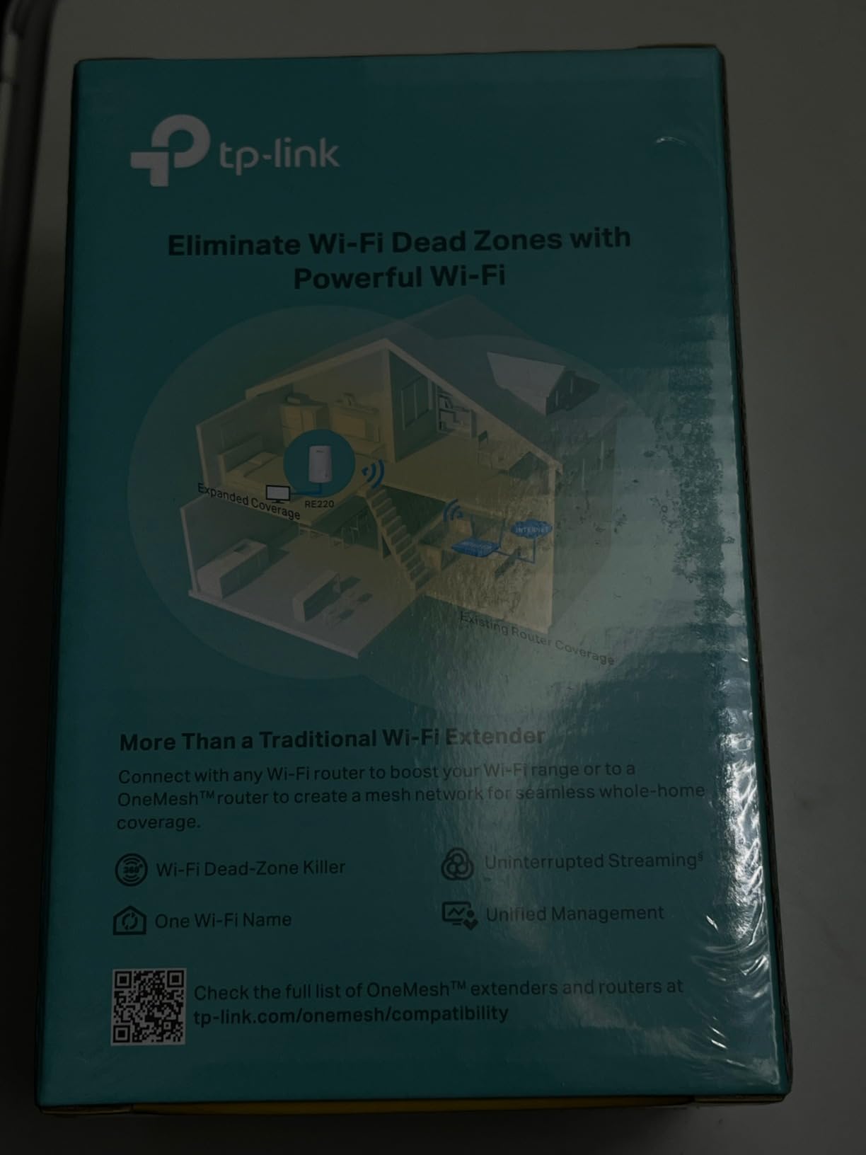 TP-Link WiFi Extender with Ethernet Port, Dual Band 5GHz/2.4GHz, Up to 44% More Bandwidth Than Single Band, Covers Up to 1200 Square feet and 30 Devices, Signal Booster Amplifier Supports OneMesh(RE220) customer photo 1
