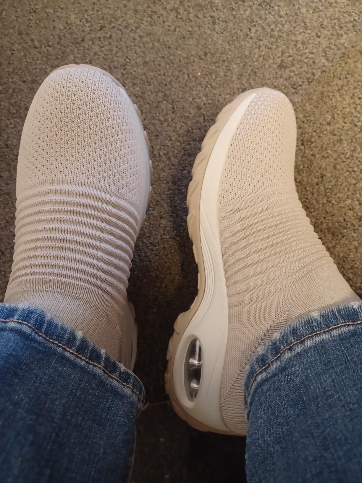 STQ Walking Shoes Women Slip on Sneakers Non Slip Work Arch Support Tennis Plantar Fasciitis Orthopedic Breathable Mesh Comfortable Ladies Nursing customer photo 2