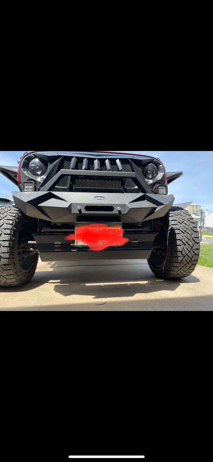 Hooke Road Wrangler JK Front Skid Plate Bumper Cover Textured Black Steel for Jeep Wrangler JK 2007-2018 customer photo 1